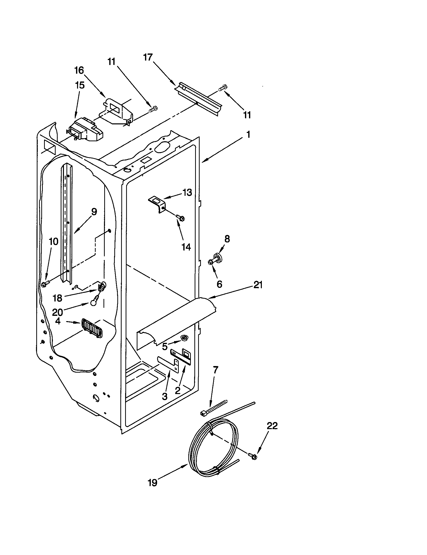 Kenmore 10652542100 refrigerator liner diagram