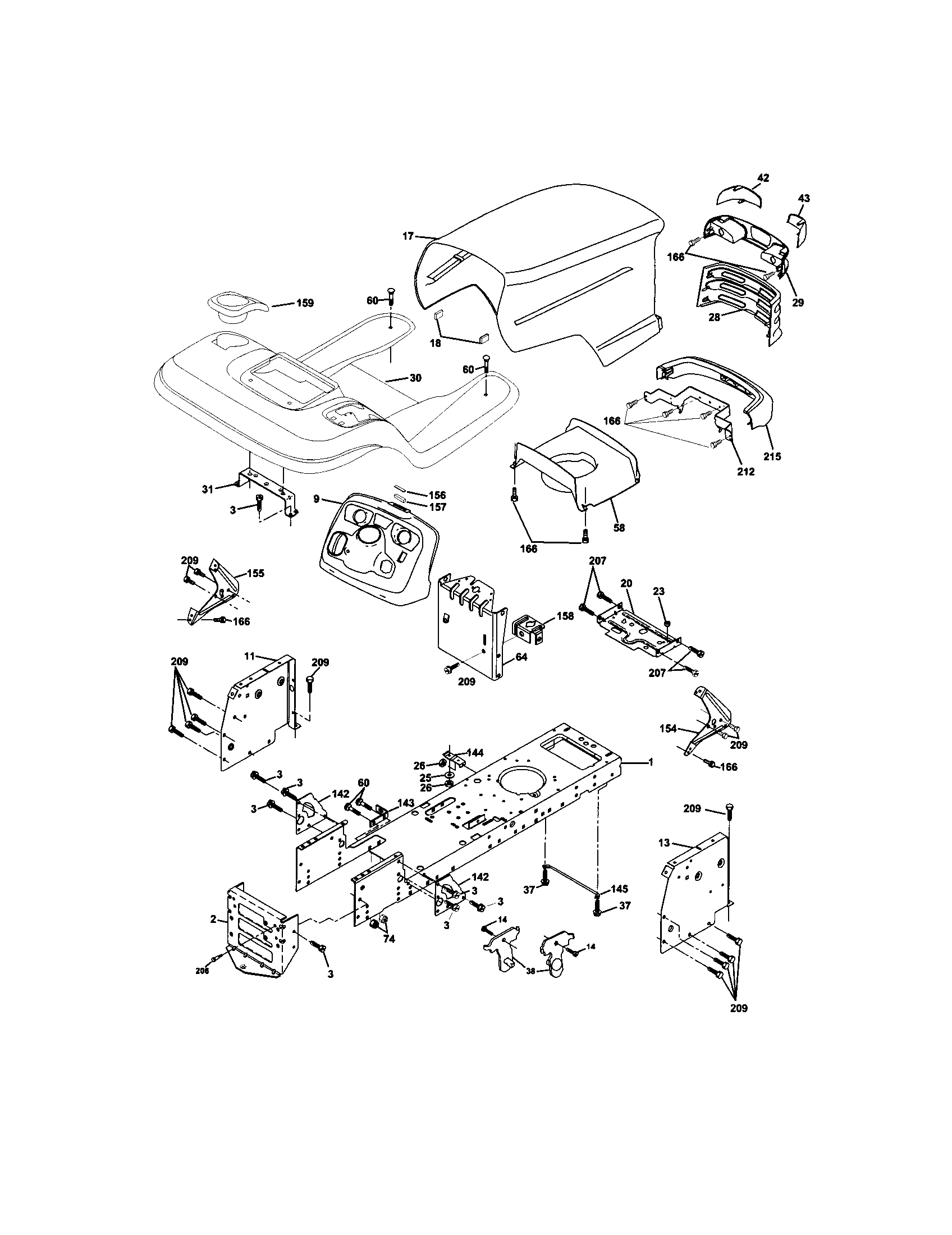 Craftsman 917272260 chassis and enclosures diagram
