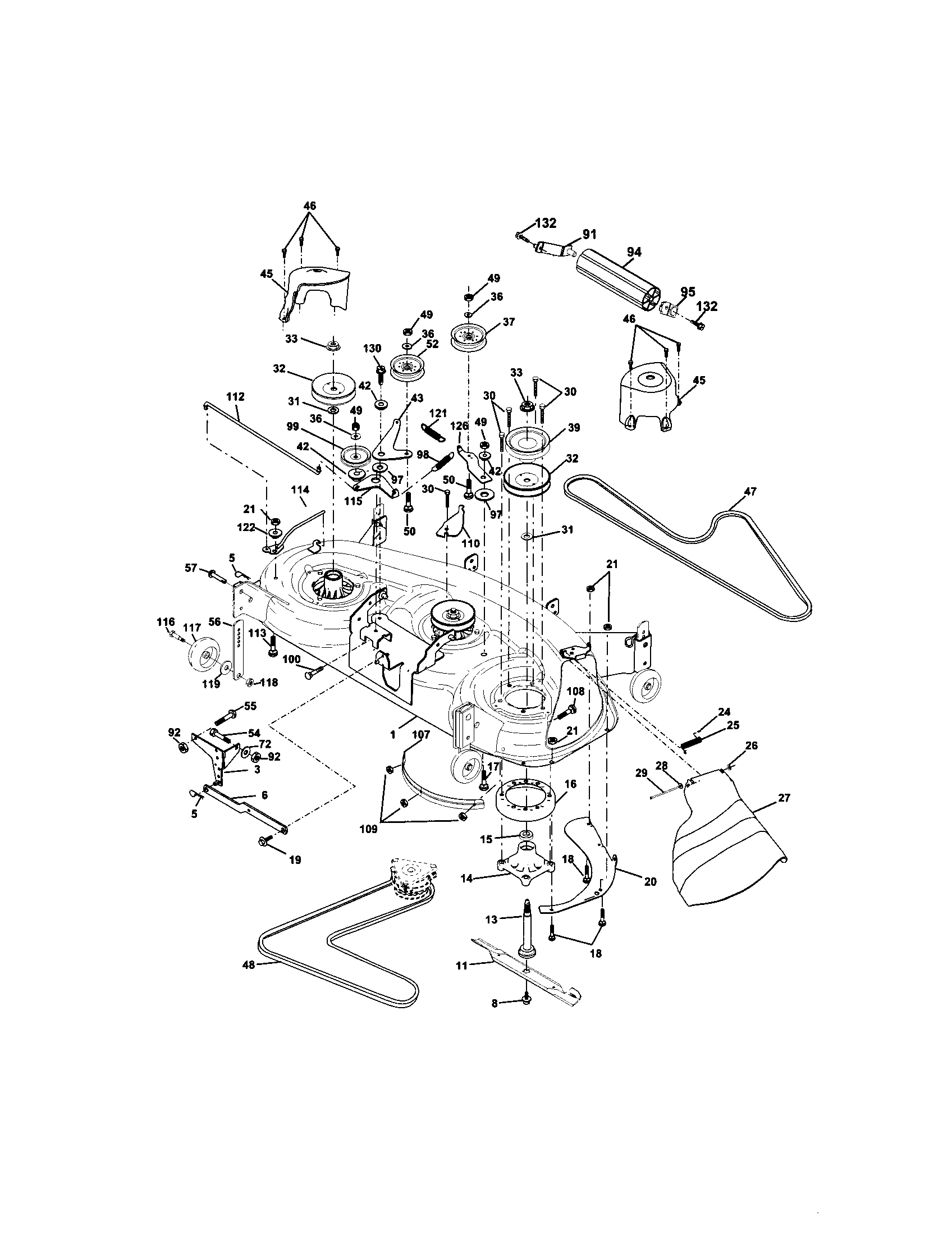 Craftsman 917272260 mower deck diagram