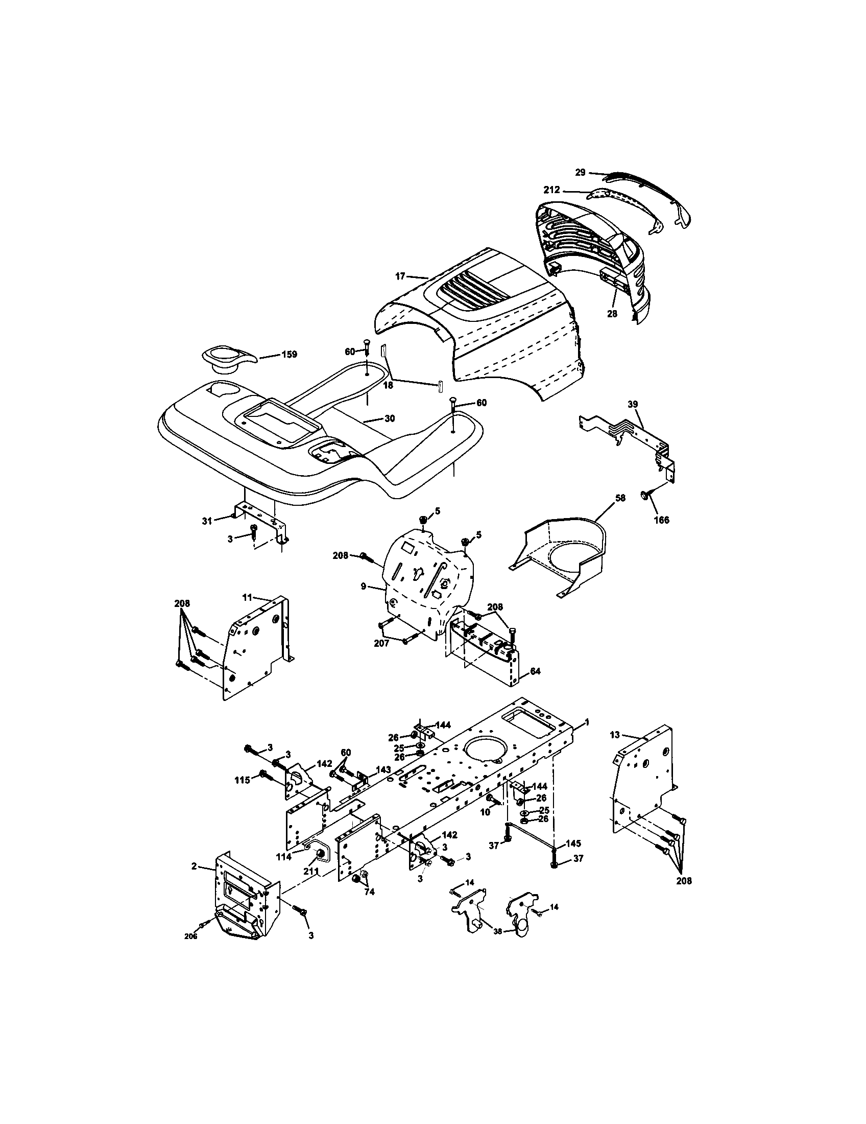 Craftsman 917272430 chassis and enclosures diagram