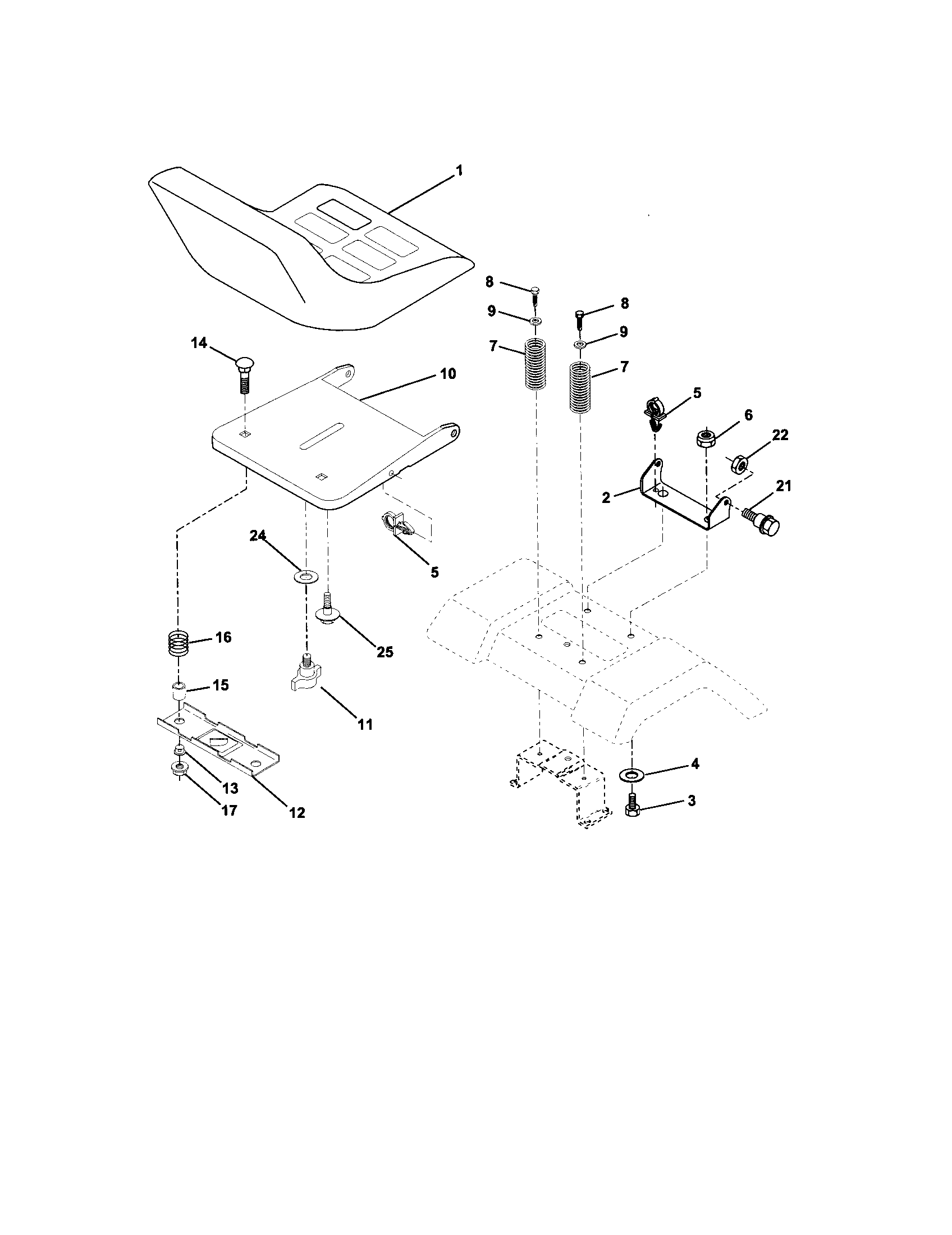 Craftsman 917272430 seat assembly diagram