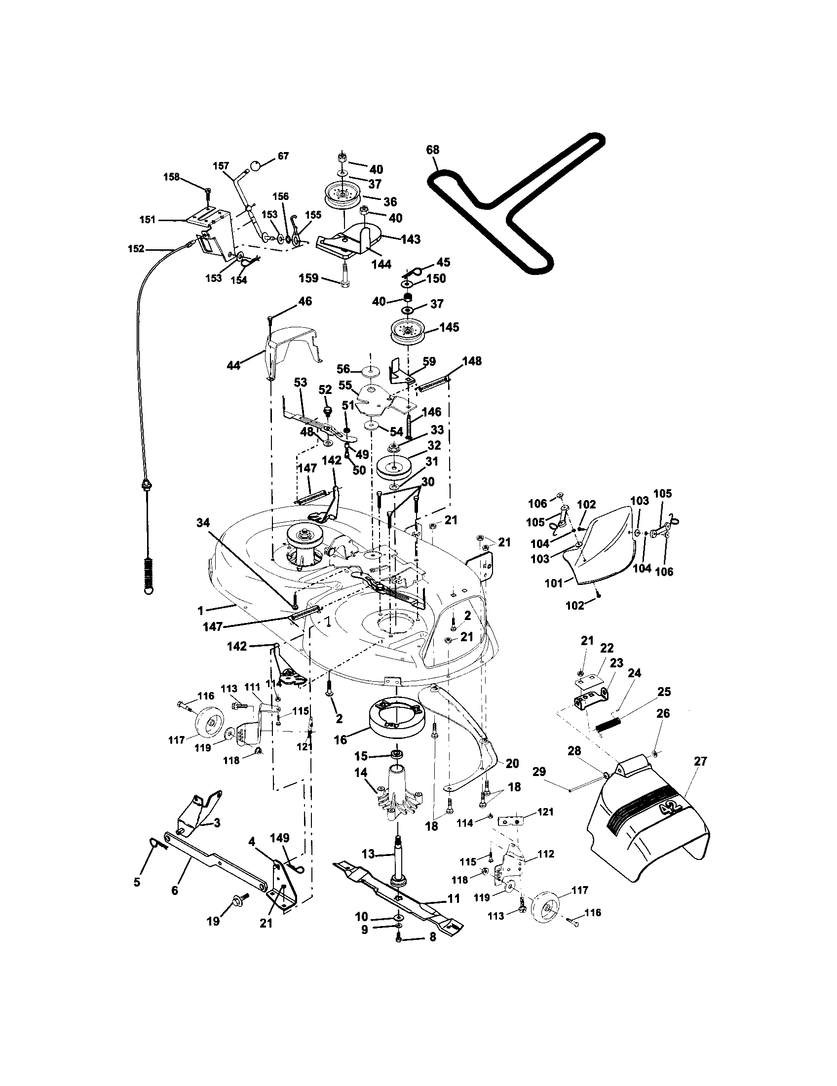 Craftsman 917272430 mower deck diagram