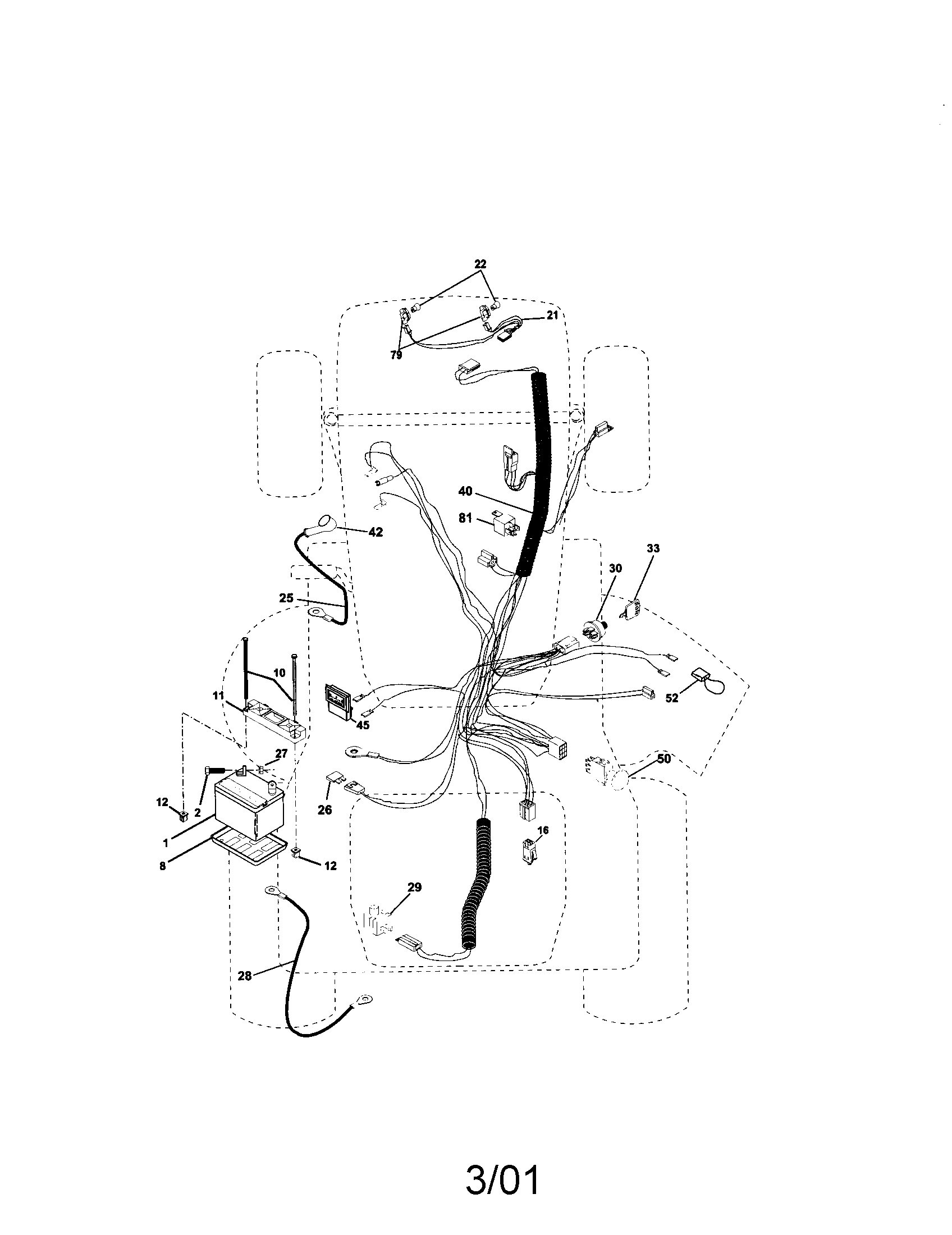 PTO Clutch Switch For Craftsman Lawn Tractor model 917.275010