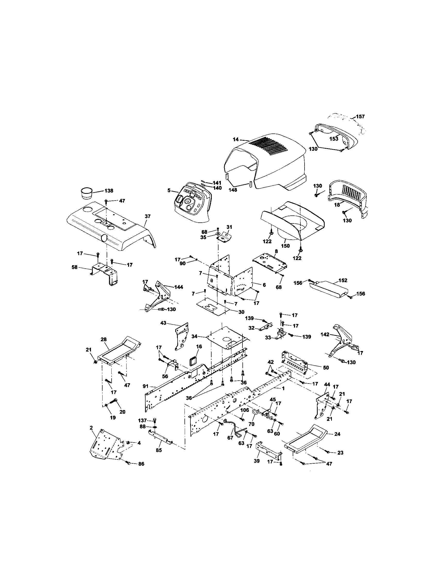 Craftsman 917275010 chassis and enclosures diagram
