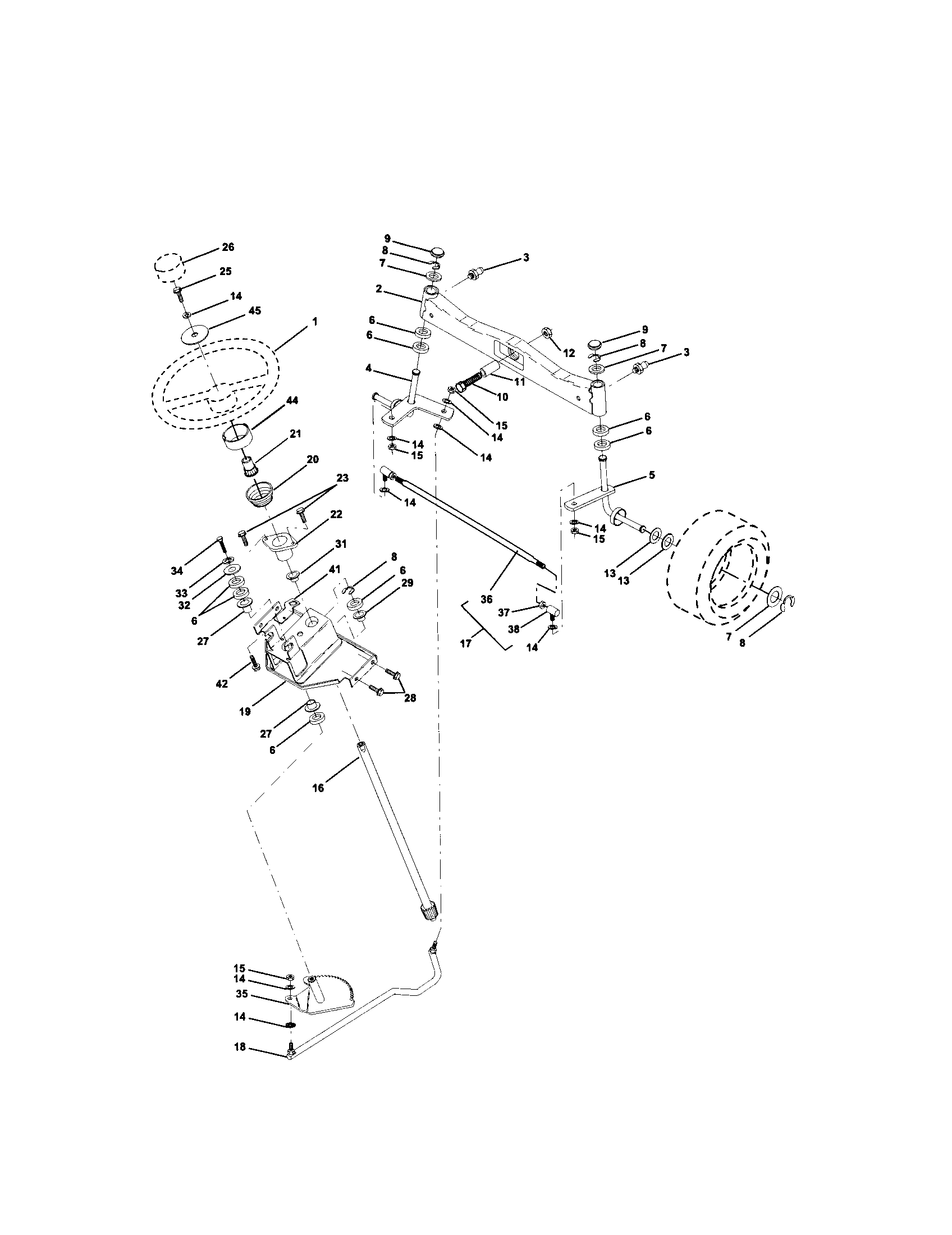 Craftsman 917275010 steering assembly diagram