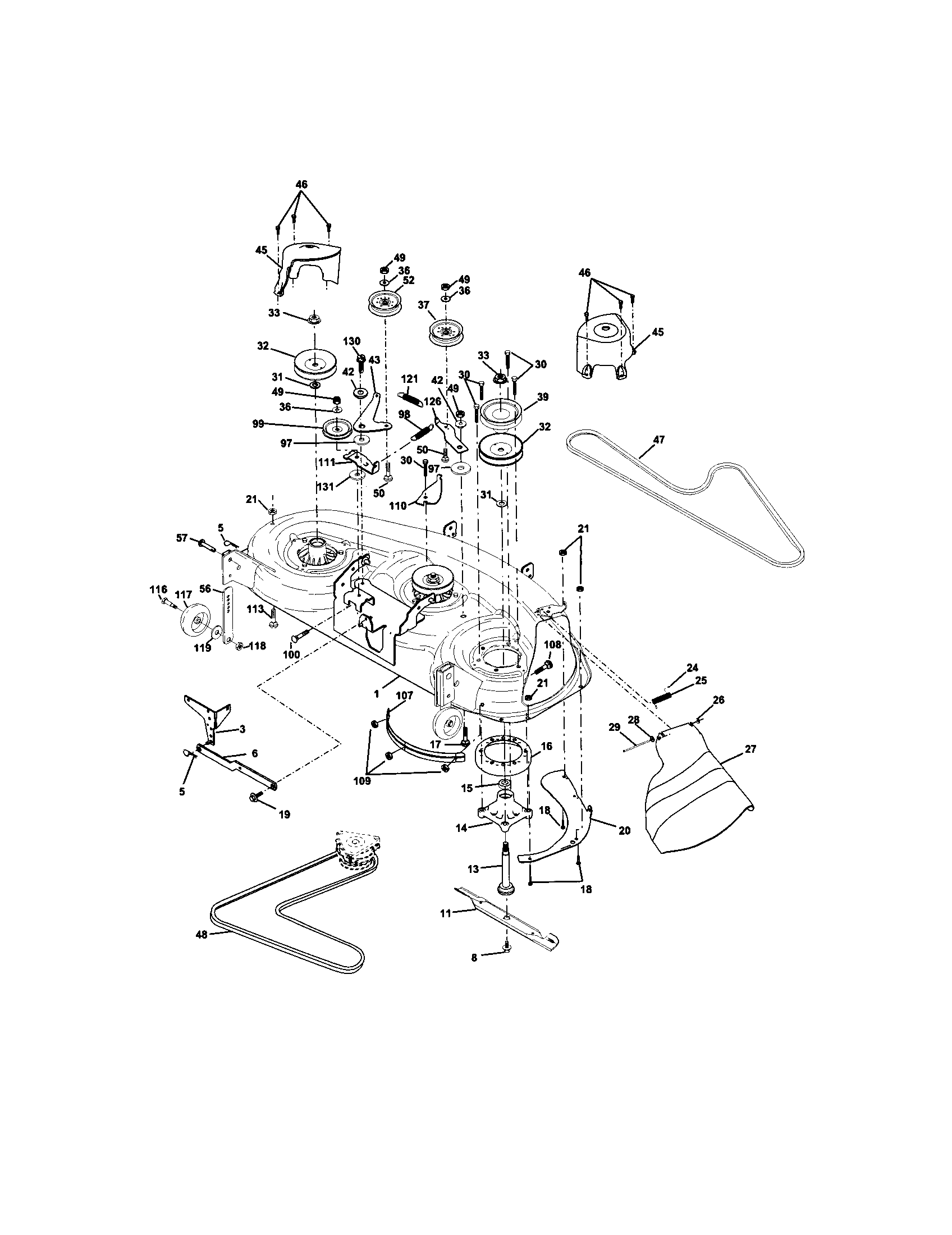 Craftsman 917275010 mower deck diagram