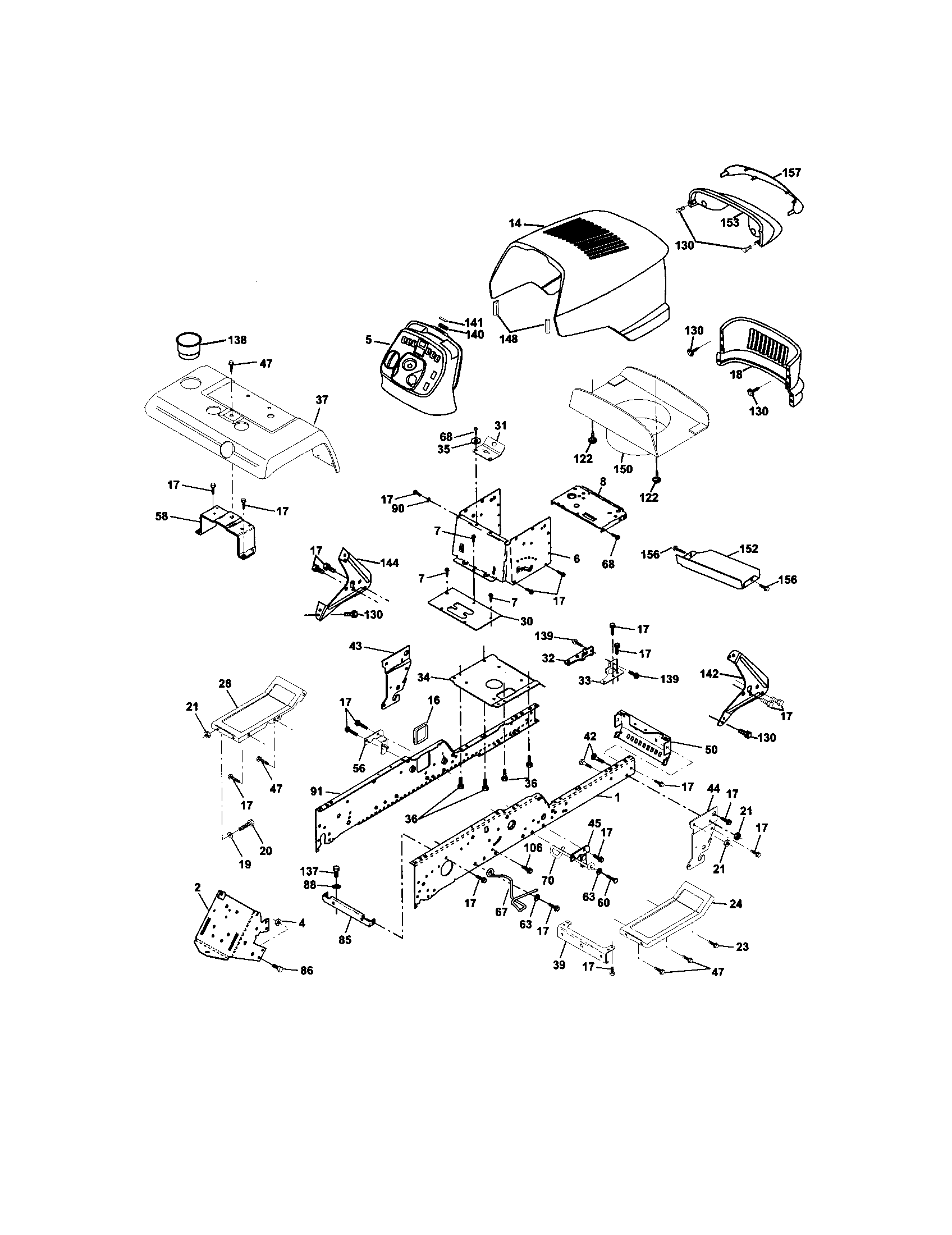 Craftsman 917275011 chassis and enclosures diagram
