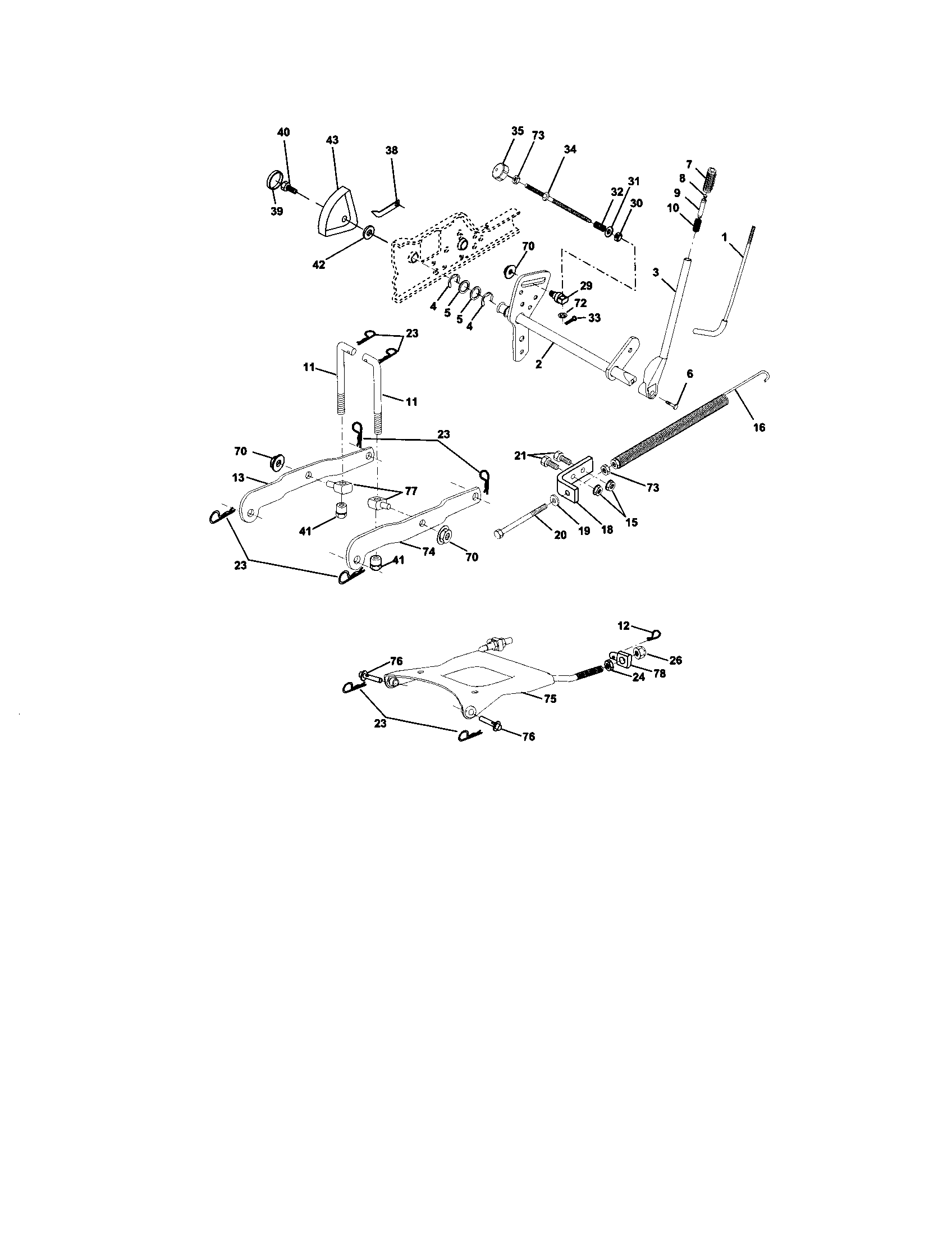 Craftsman 917275011 lift assembly diagram