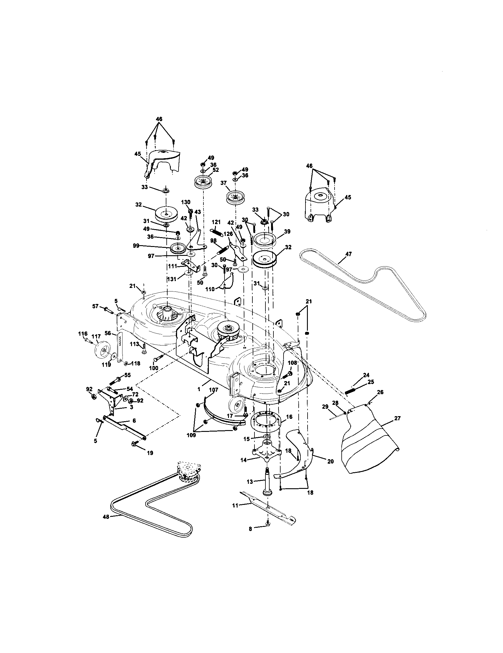 Craftsman 917275011 mower deck diagram