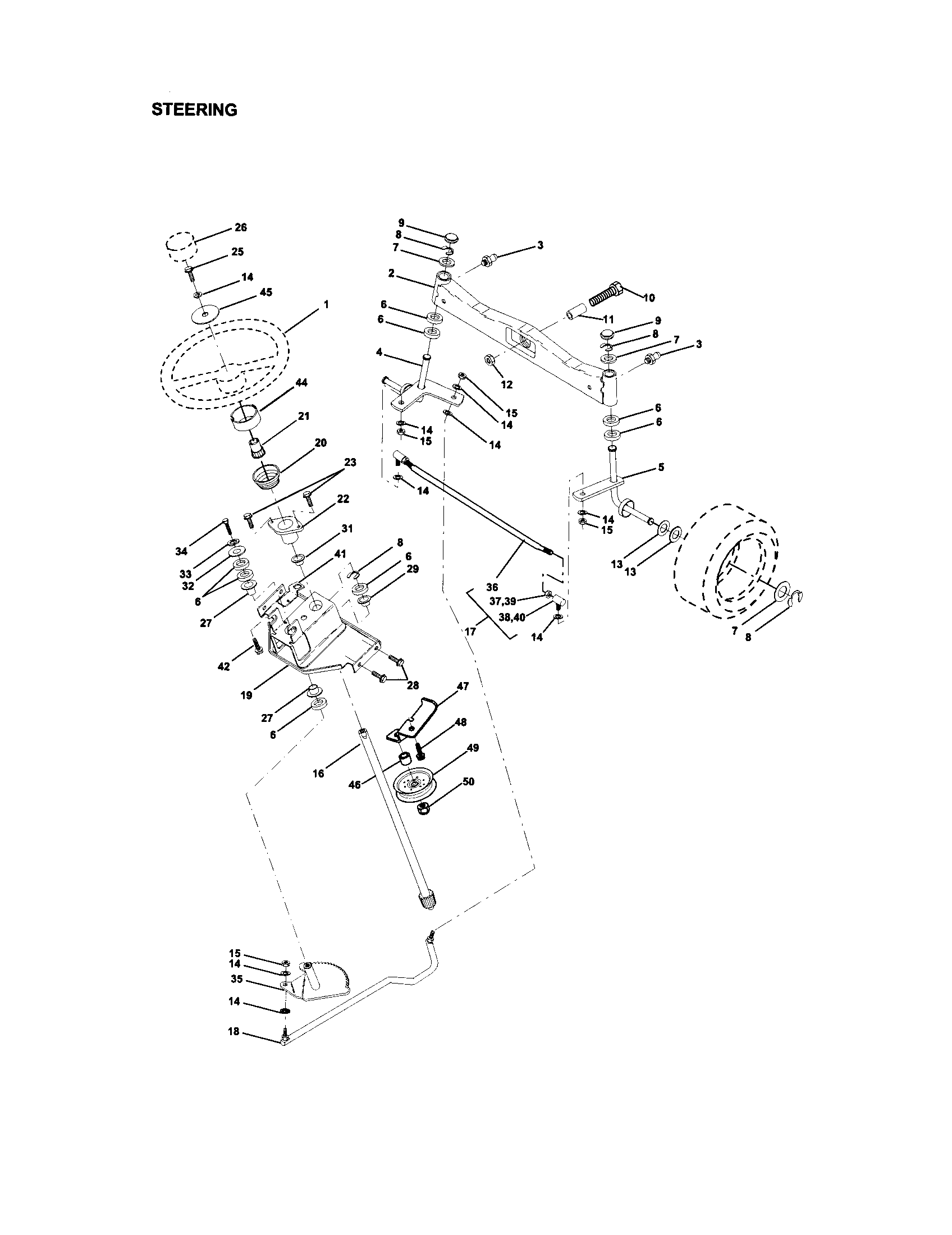 Craftsman 917275020 steering diagram