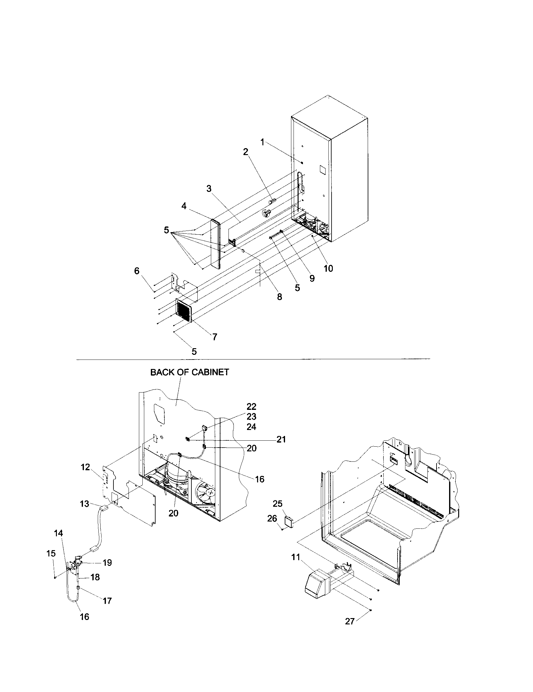 Kenmore 59661854100 cabinet back diagram