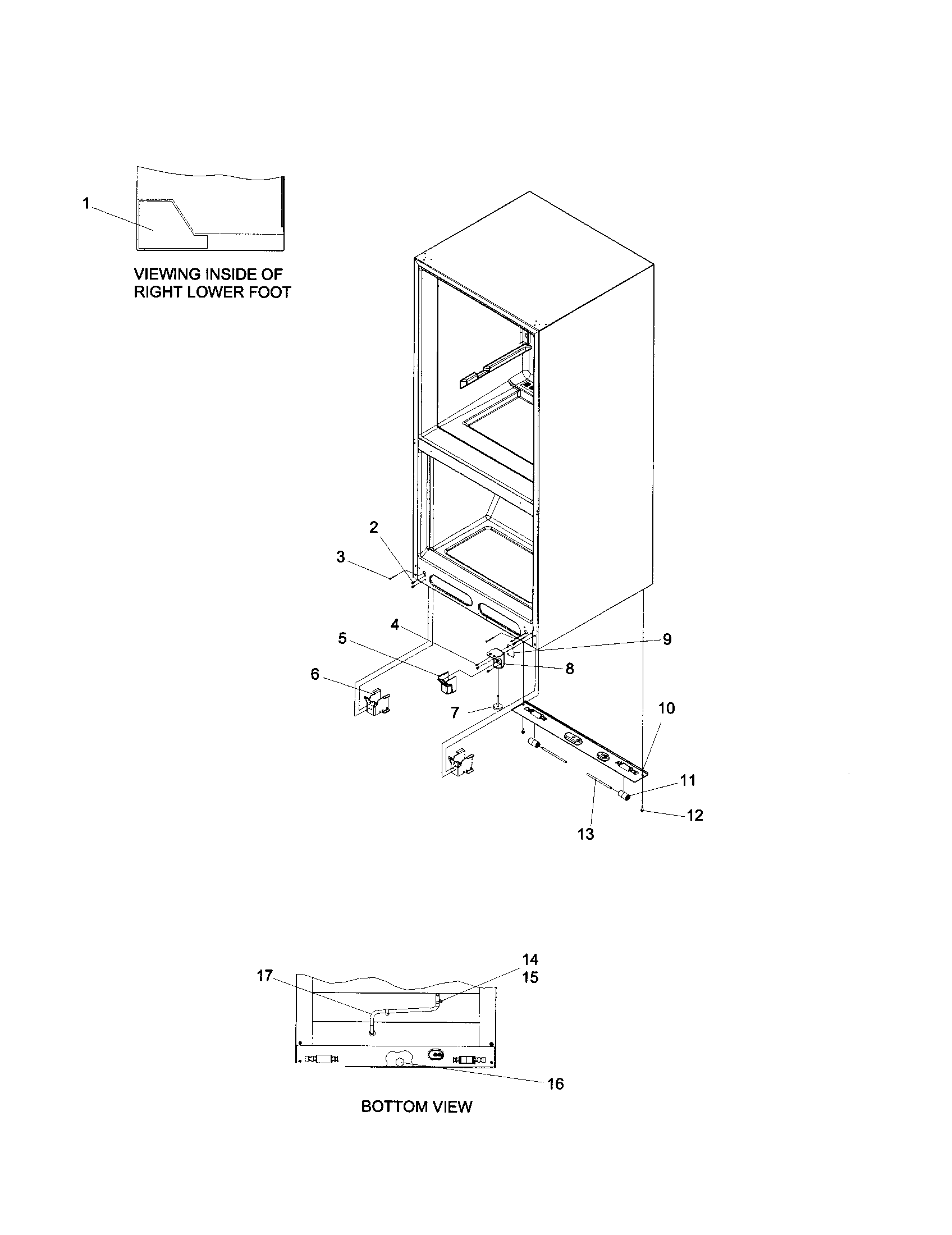 Kenmore 59661854100 insulation and roller diagram