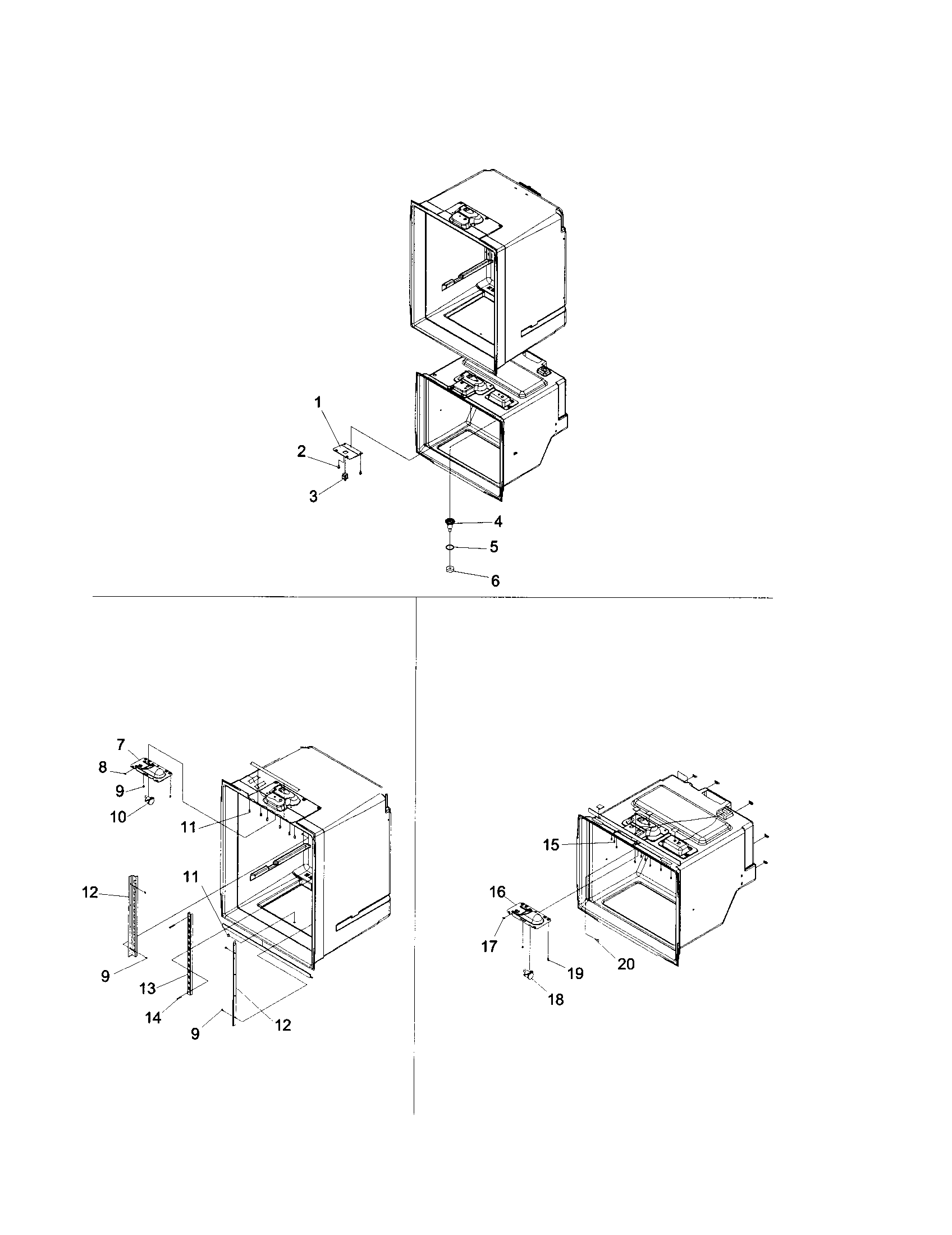 Kenmore 59661854100 light switches/drain funnel diagram