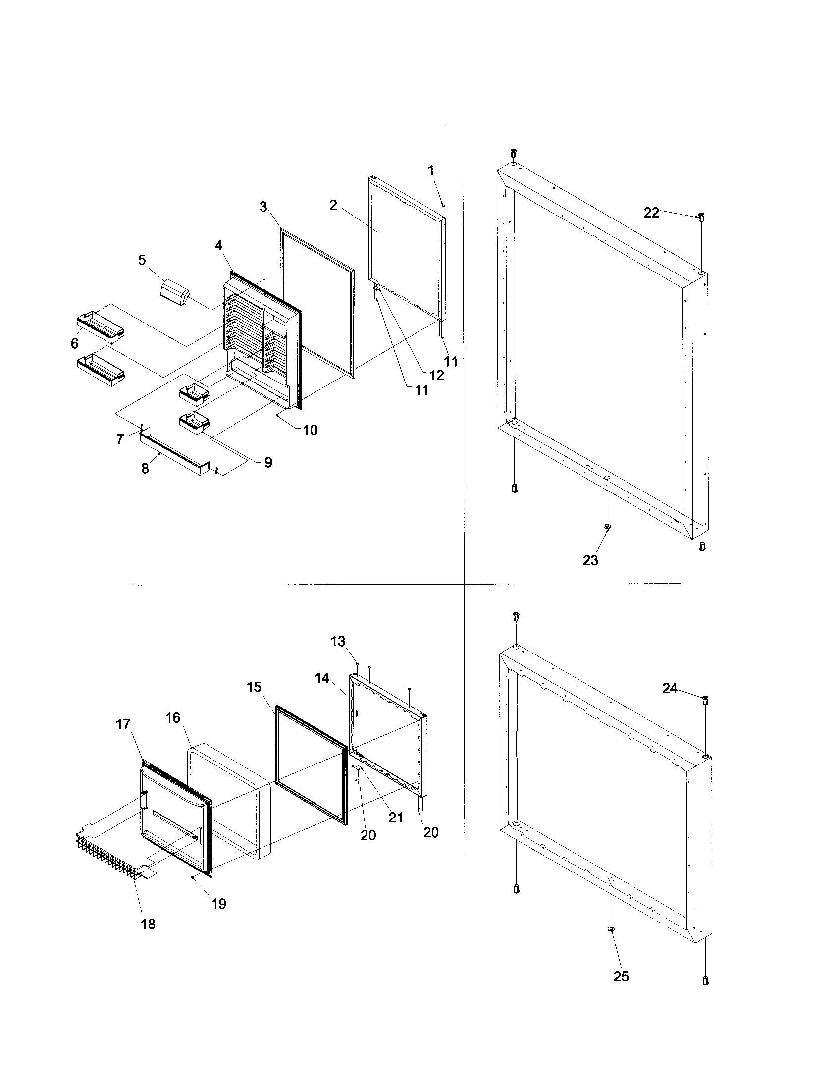 Kenmore 59661854100 door assembly diagram