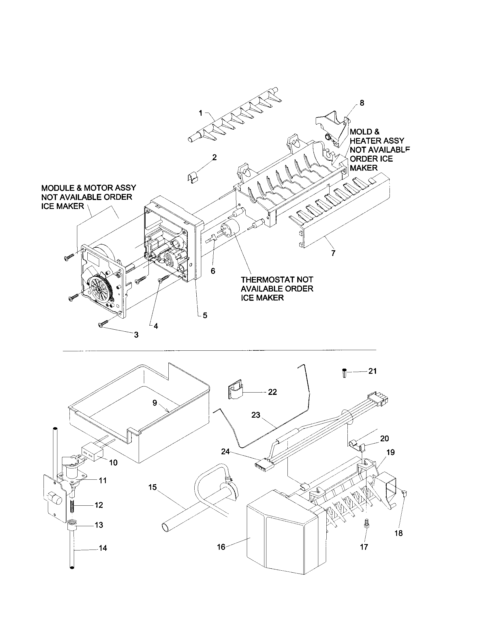 Kenmore 59661854100 icemaker assembly diagram