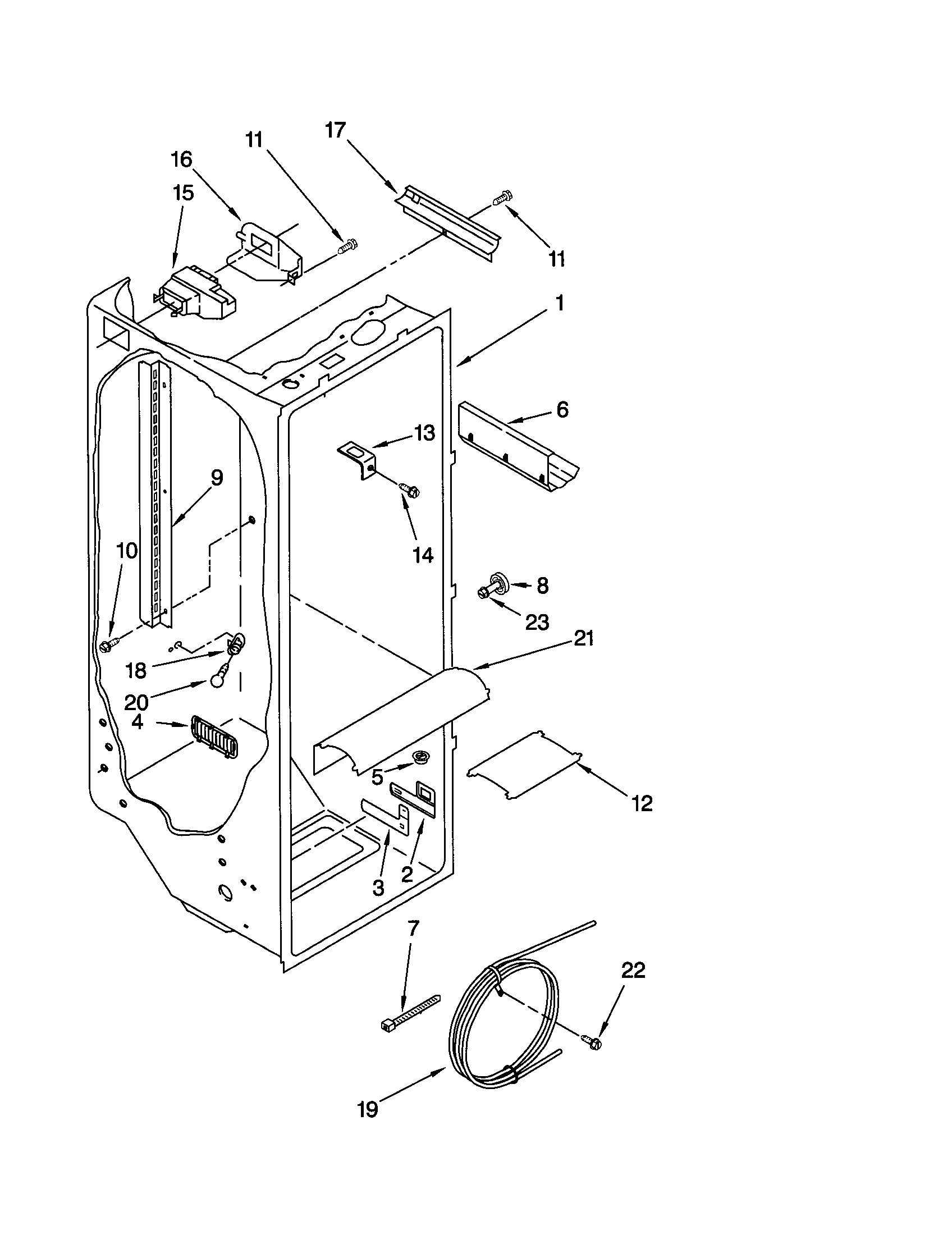 Kenmore 10659202993 refrigerator liner diagram