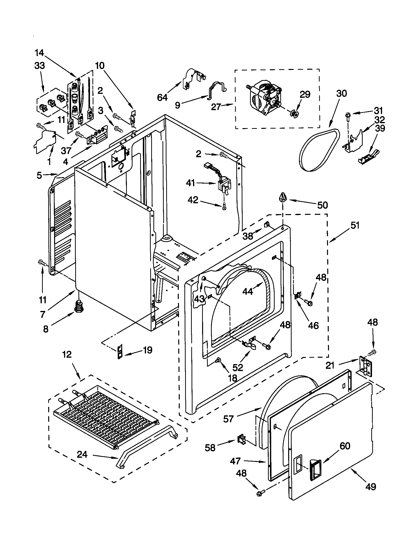 Kenmore 11062842100 cabinet diagram