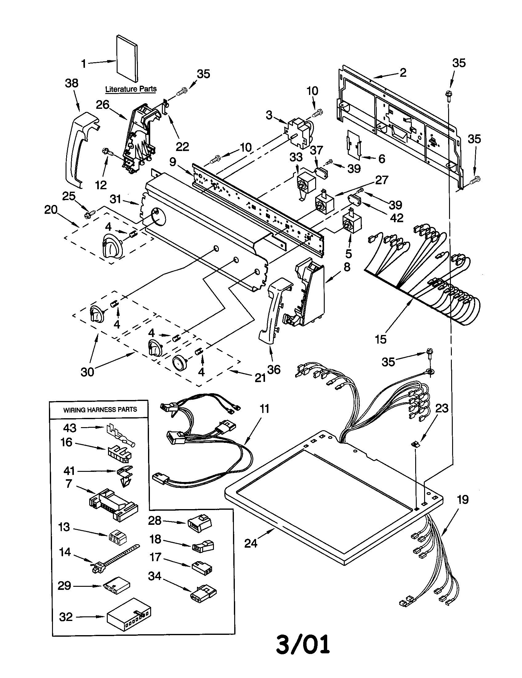Kenmore 11072942100 top and console diagram