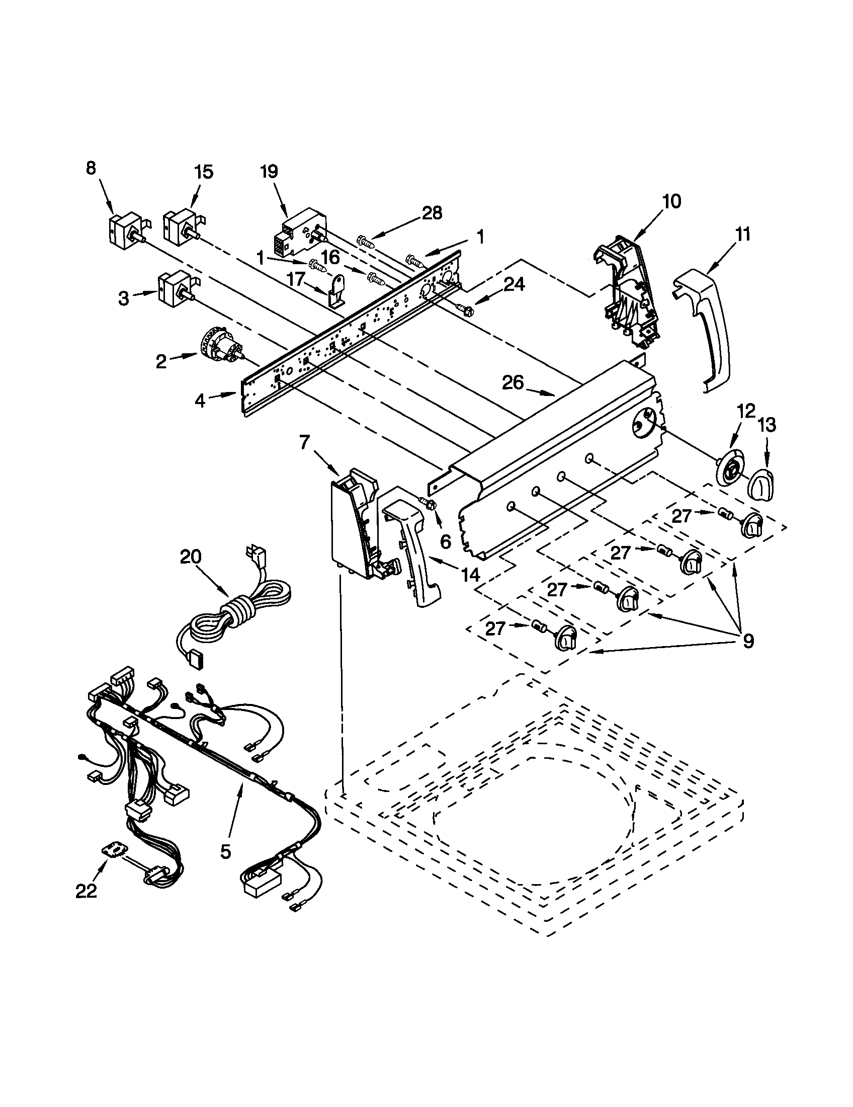 Kenmore 11022854100 control panel diagram