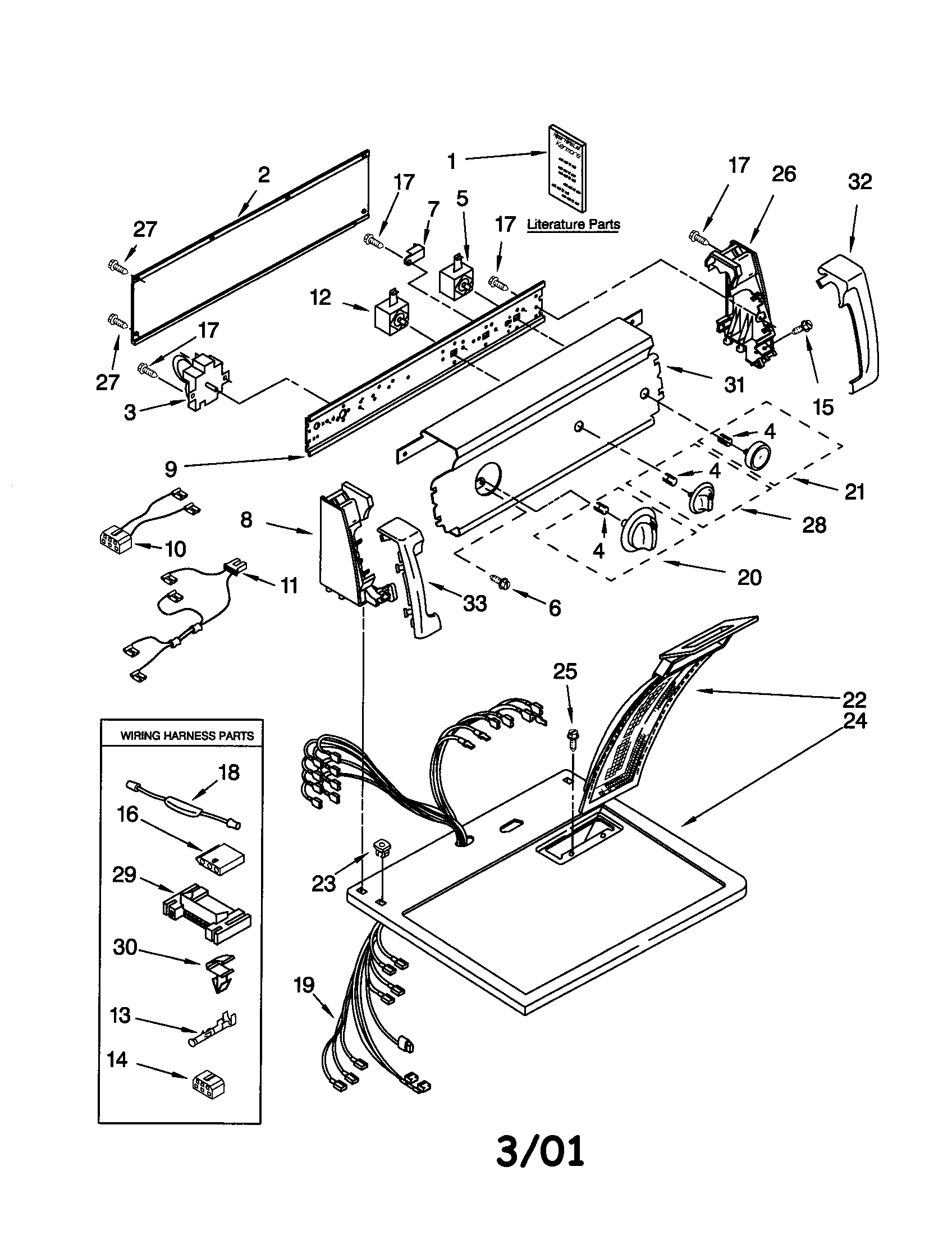 Kenmore 11062722100 top and console diagram