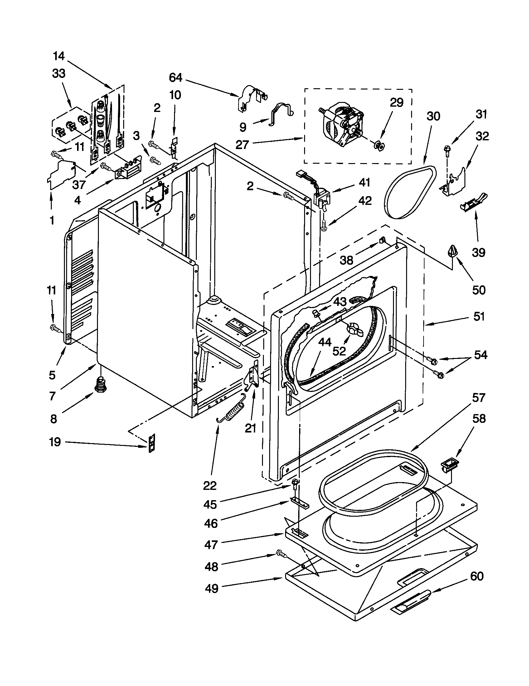 Kenmore 11062722100 cabinet diagram
