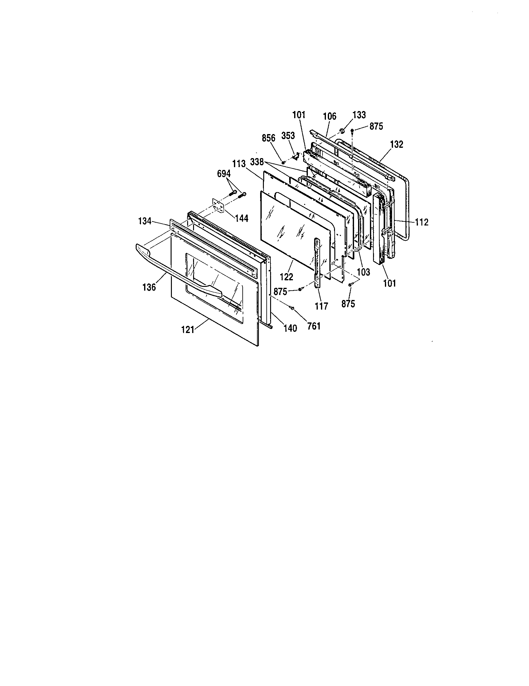 Kenmore 91148389992 upper door diagram