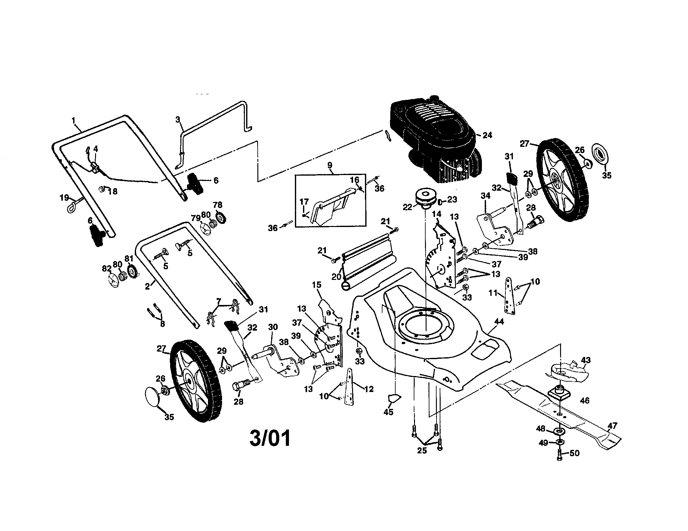 Craftsman 917379610 rotary lawn mower diagram