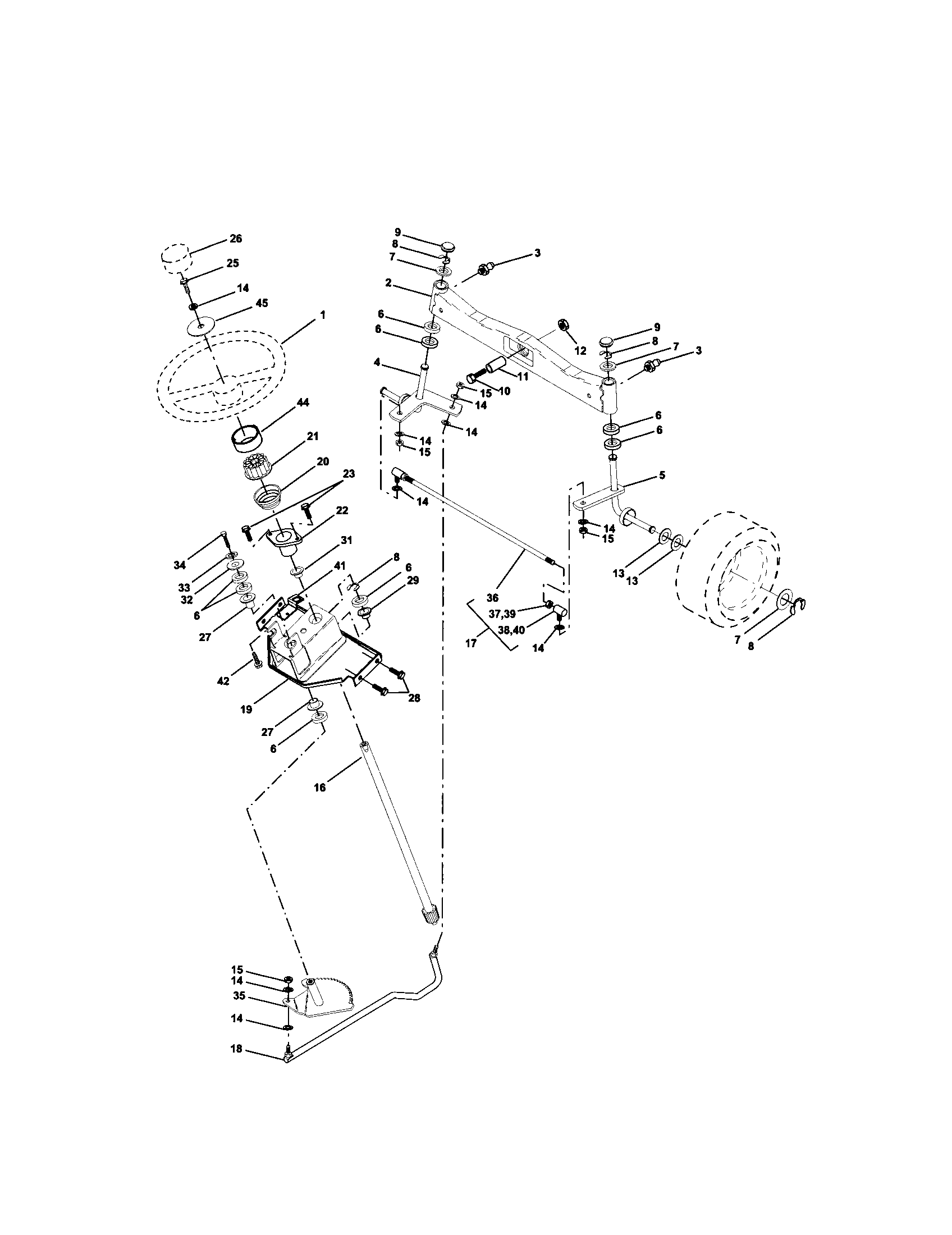 Craftsman 917275031 steering assembly diagram