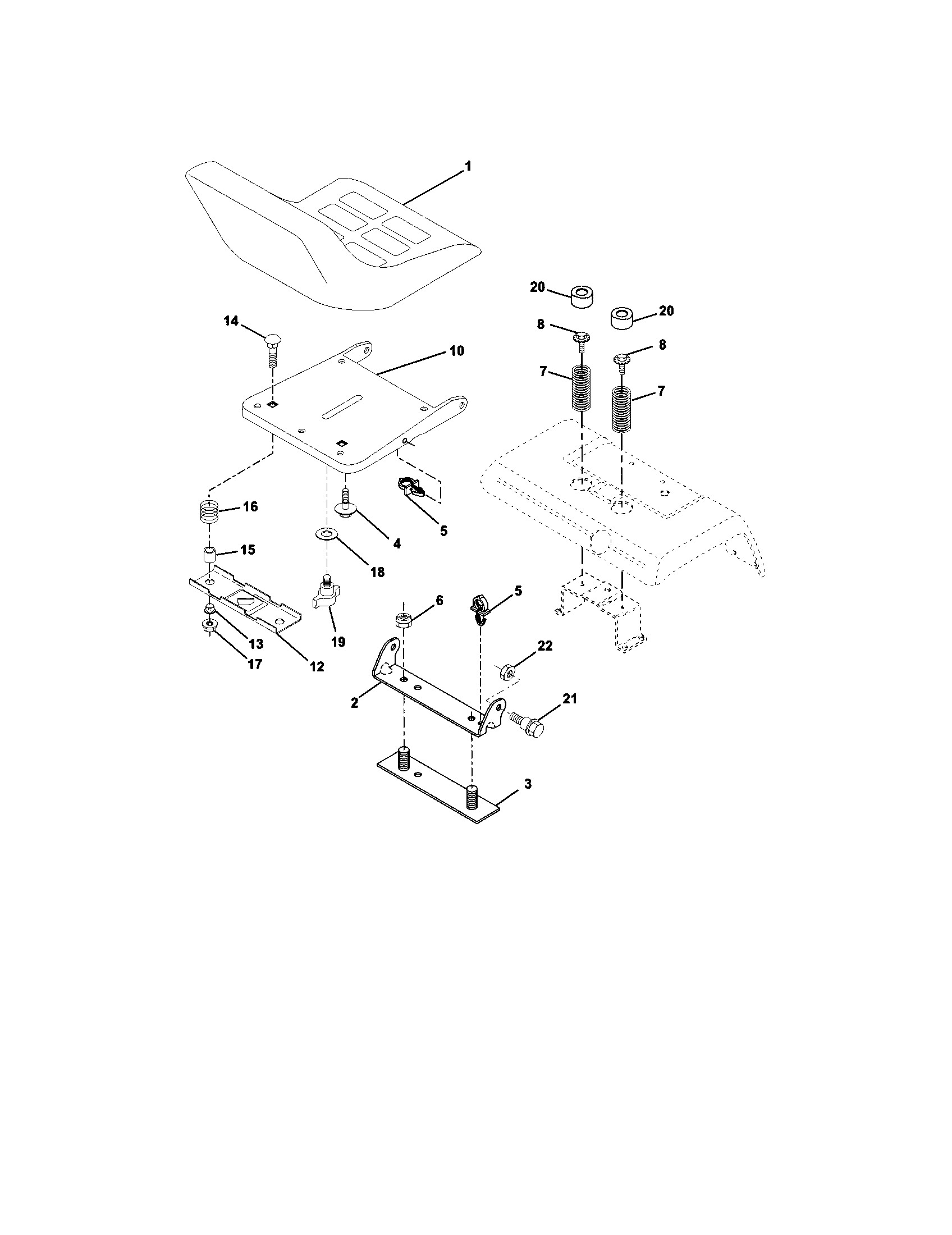 Craftsman 917275031 seat assembly diagram