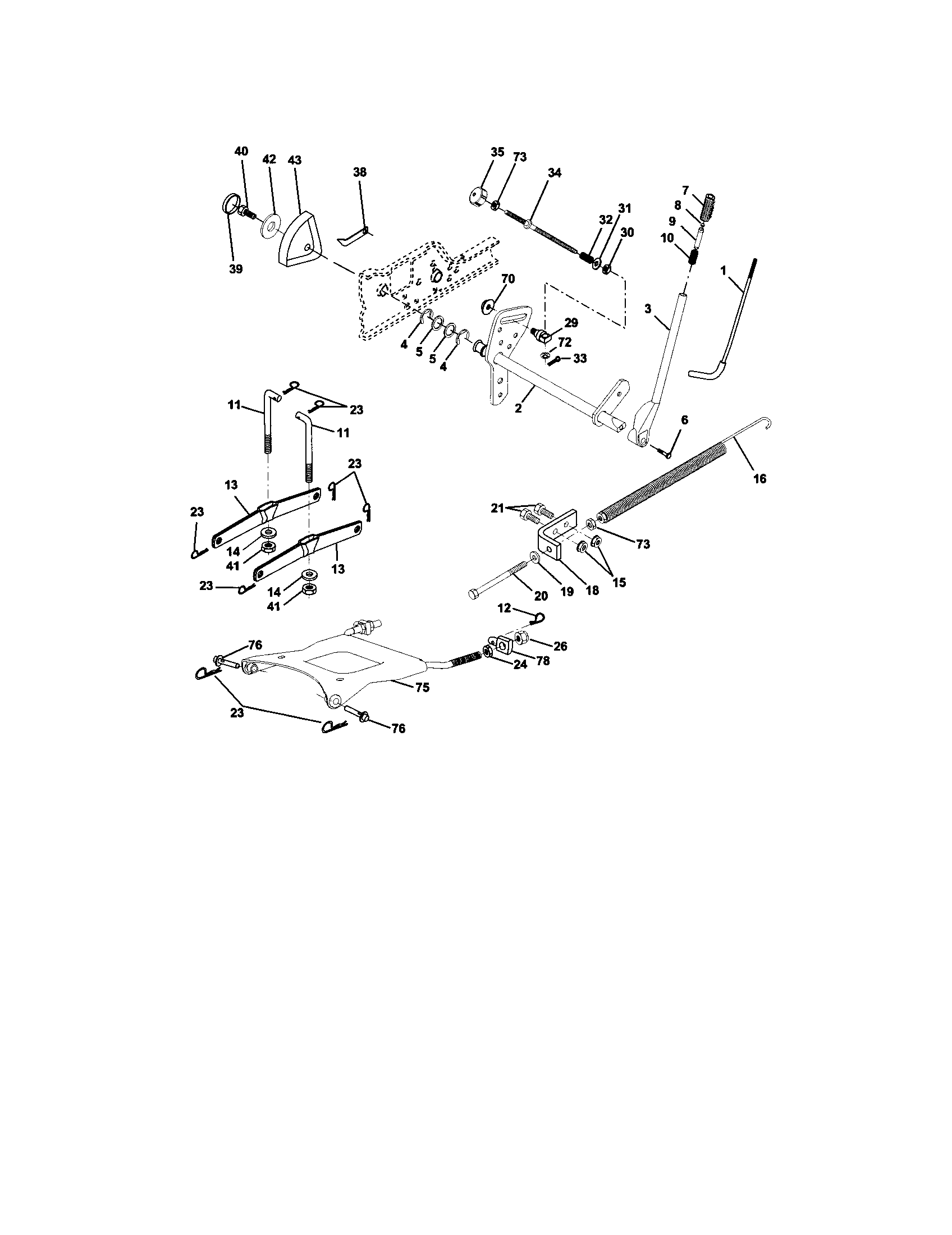 Craftsman 917275031 lift assembly diagram