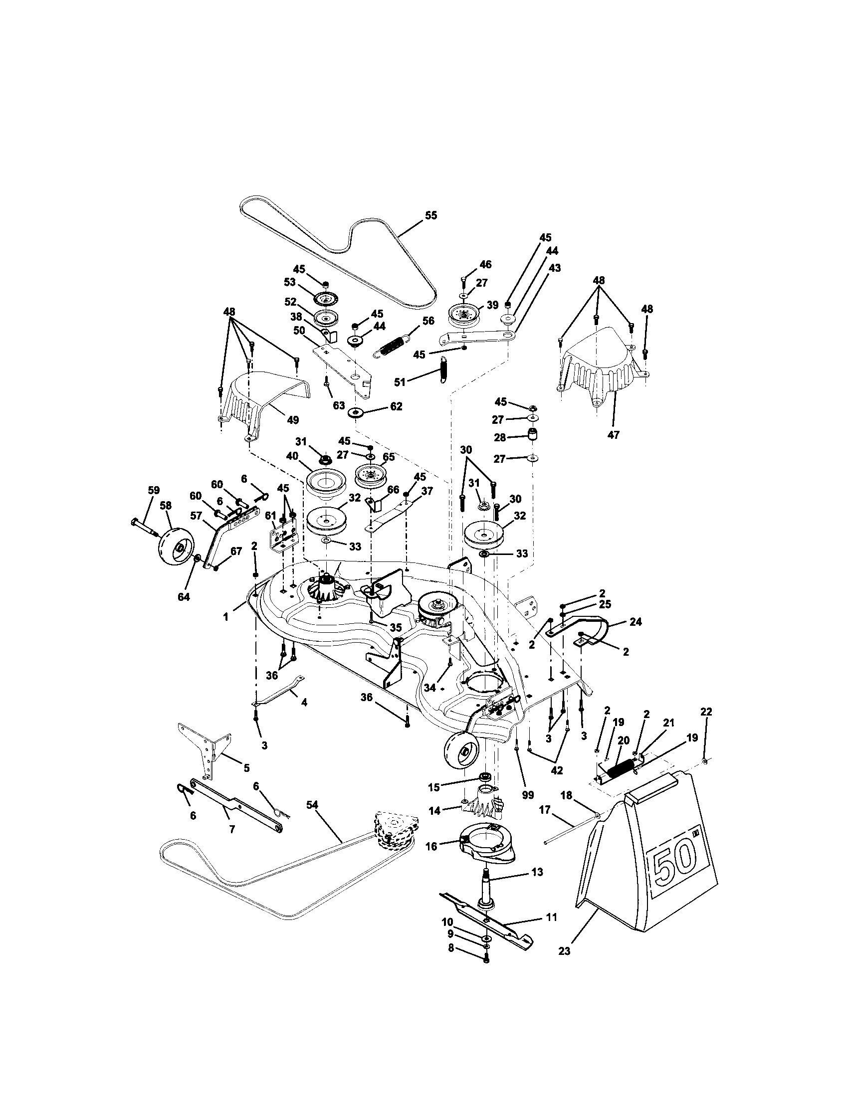 Craftsman 917275031 mower deck diagram