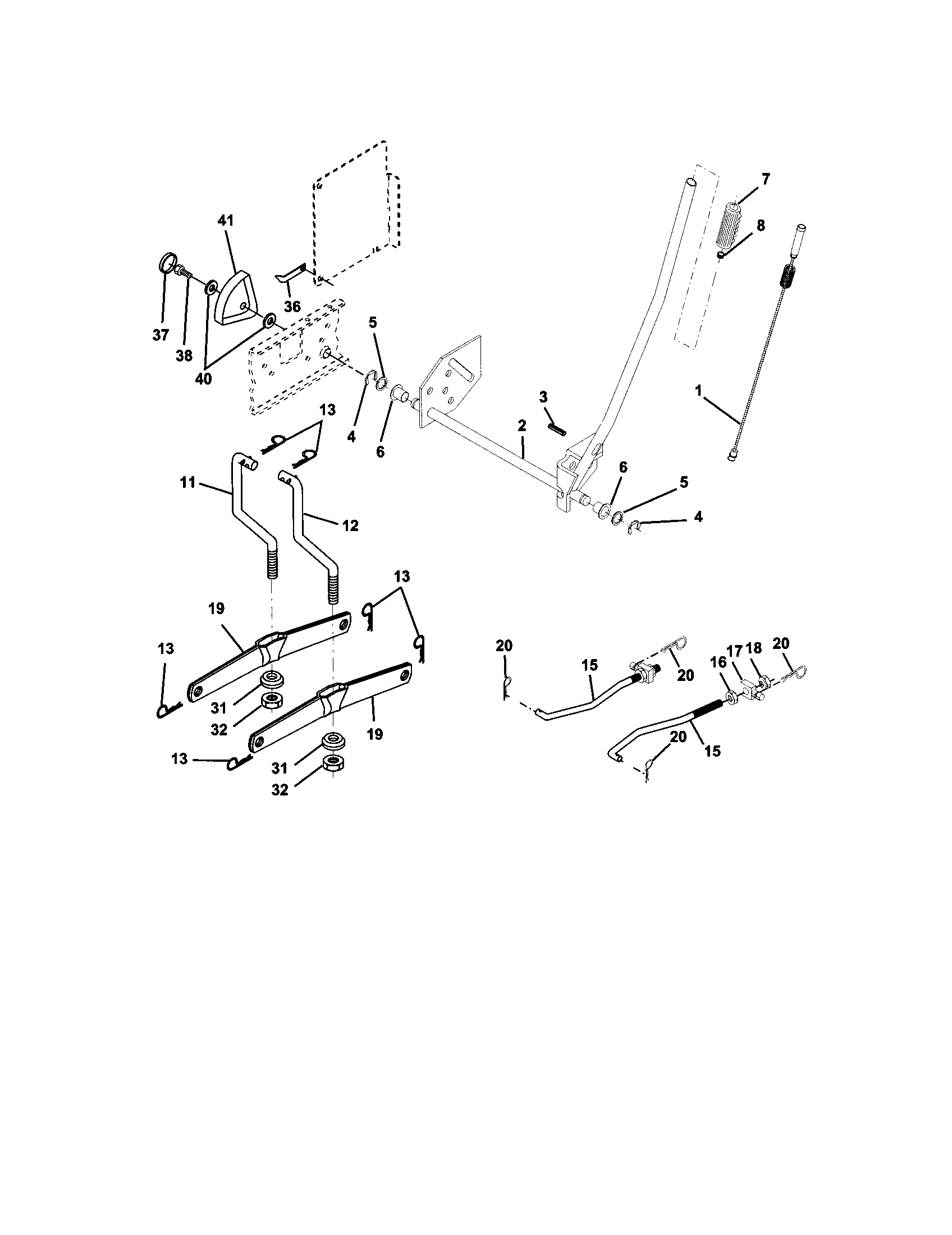 Craftsman 917272441 lift assembly diagram