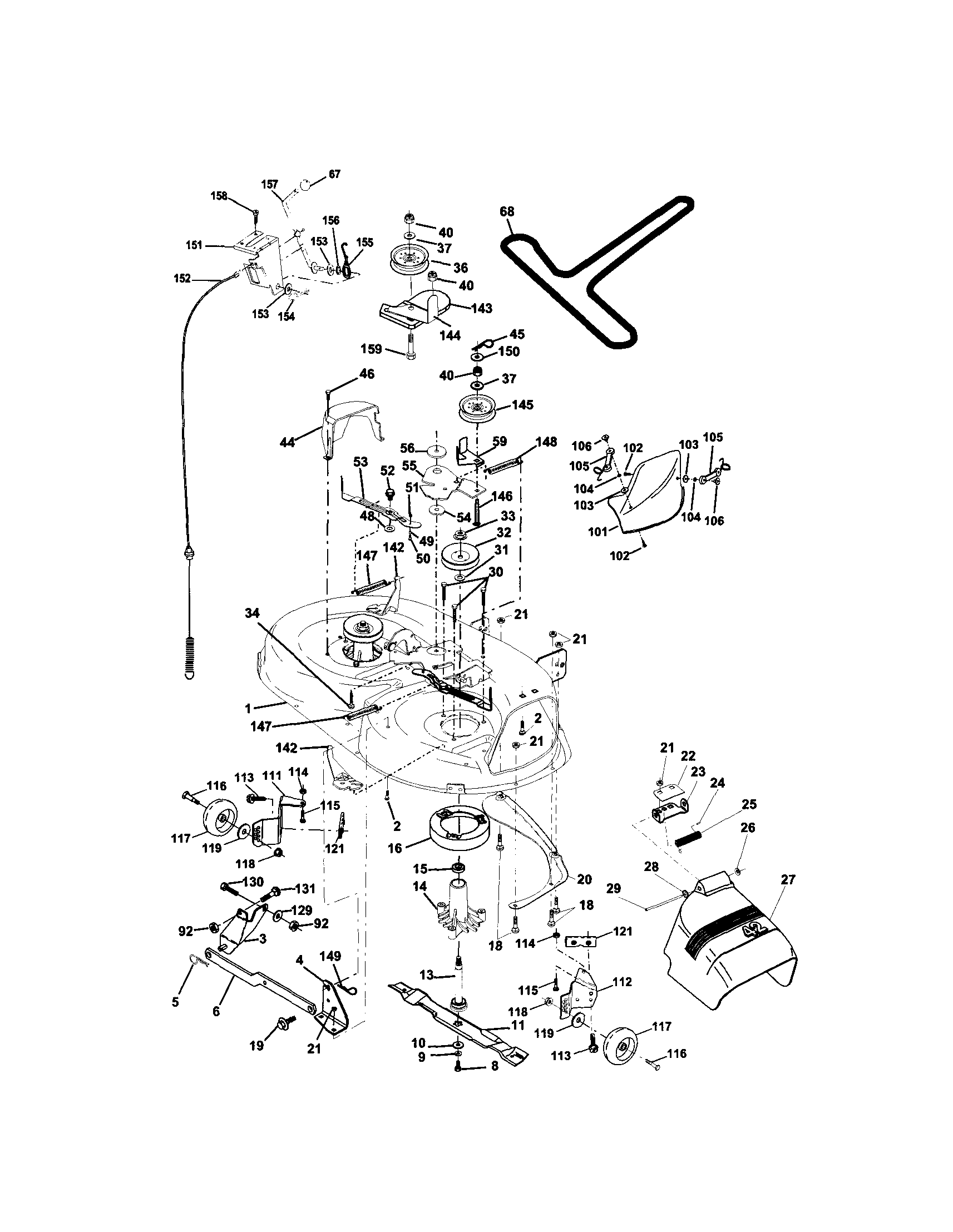 Craftsman 917272441 mower deck diagram