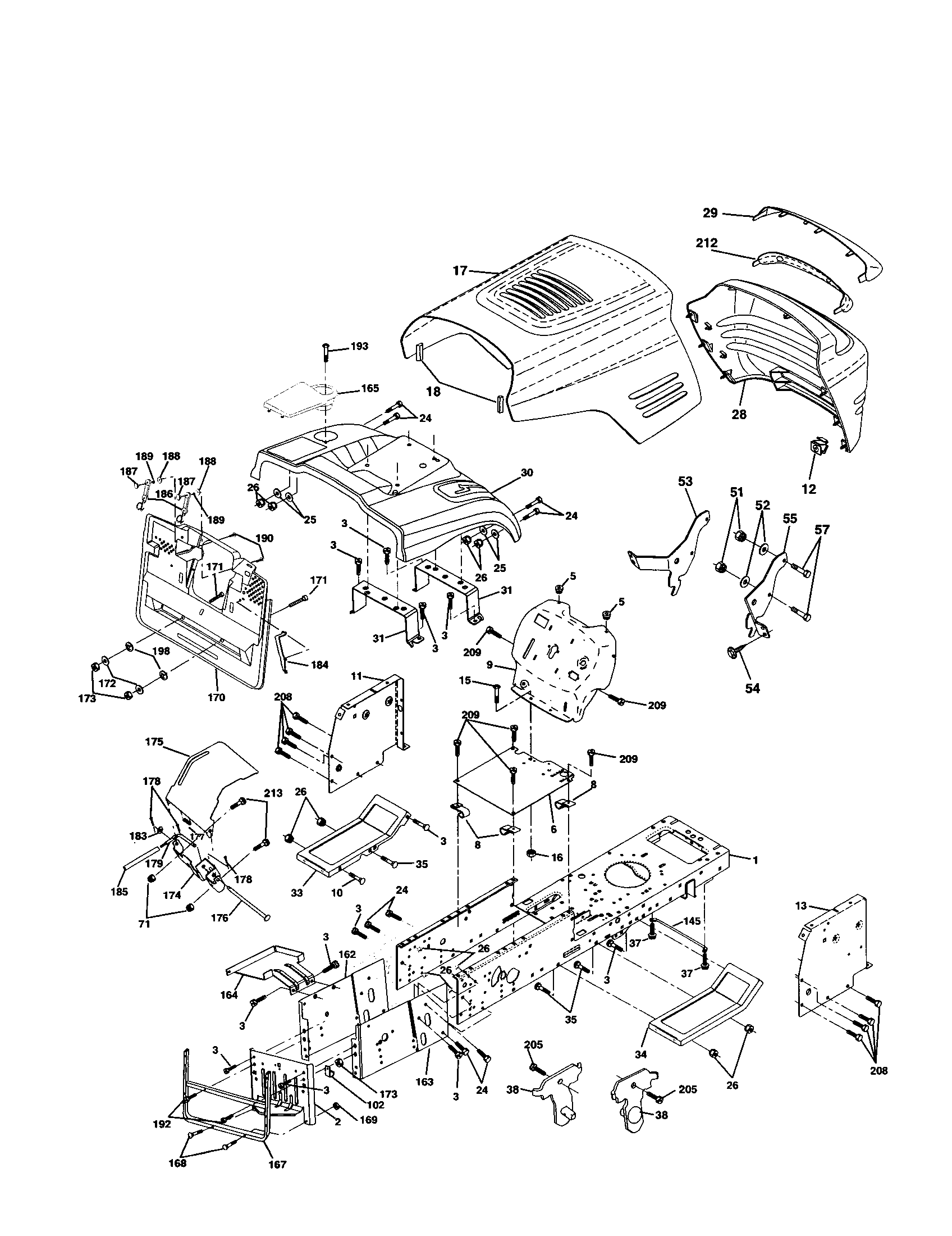 Craftsman 917259121 chassis and enclosures diagram
