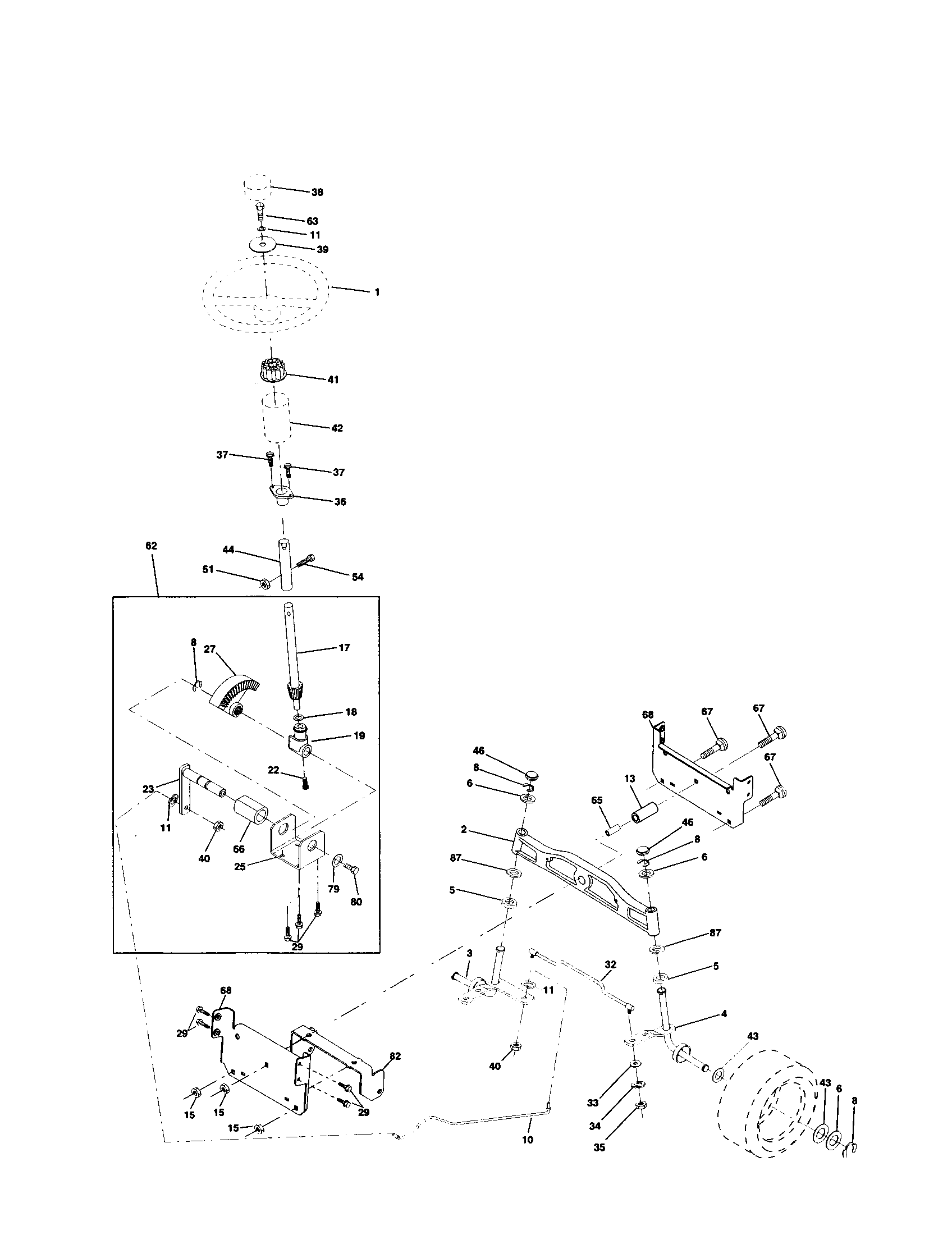 Craftsman 917259121 steering assembly diagram