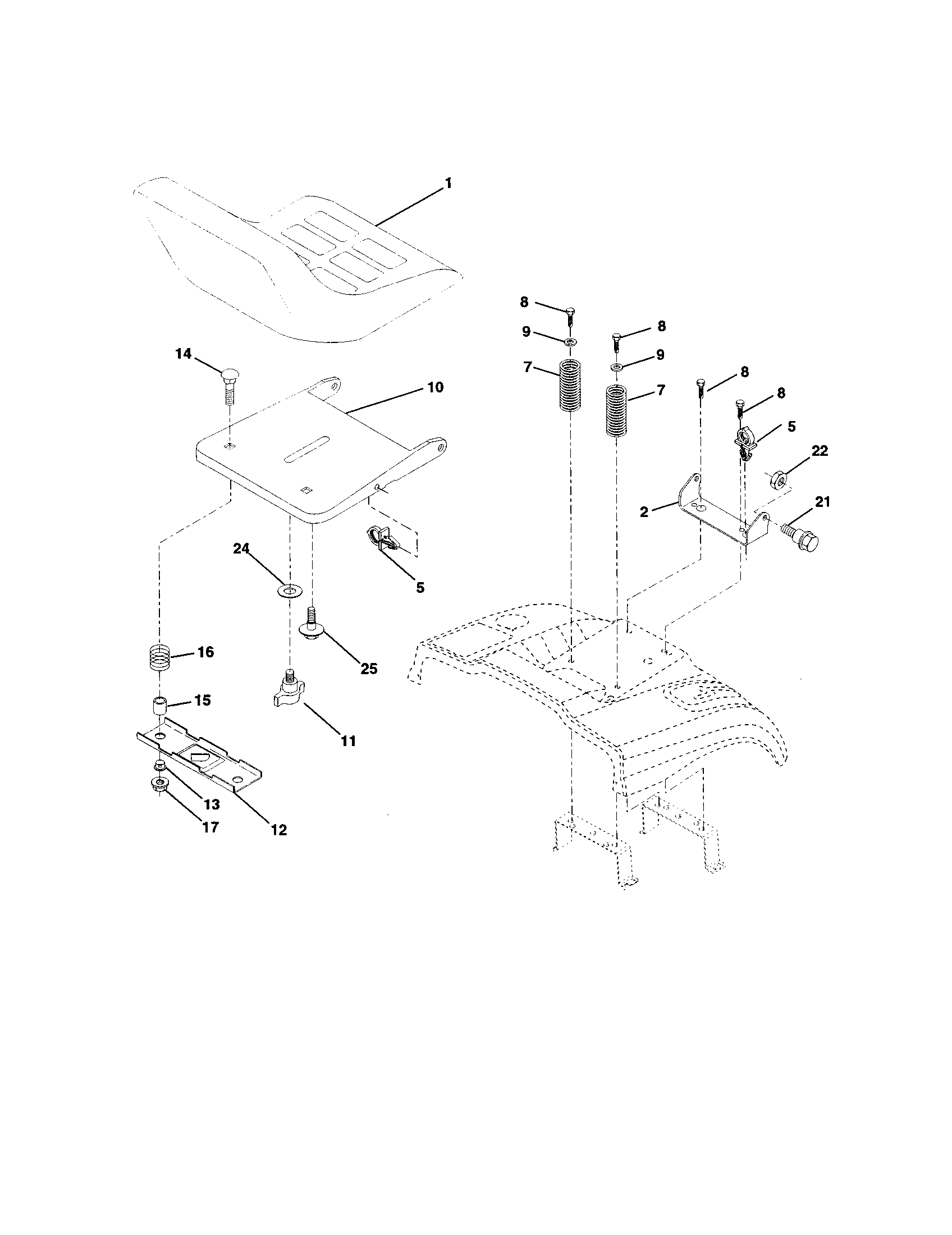 Craftsman 917259121 seat assembly diagram