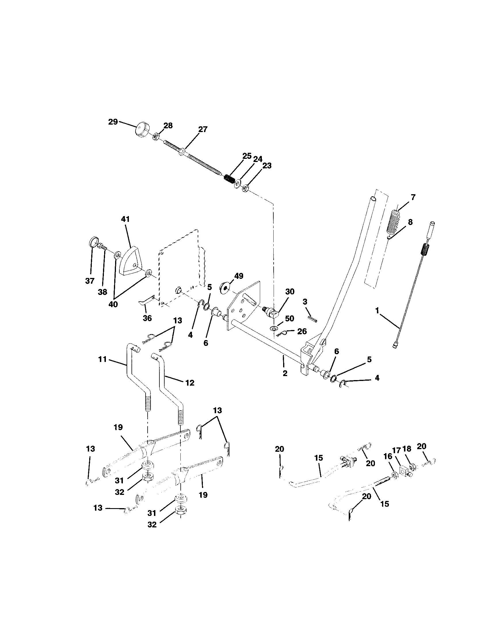 Craftsman 917259121 mower lift diagram