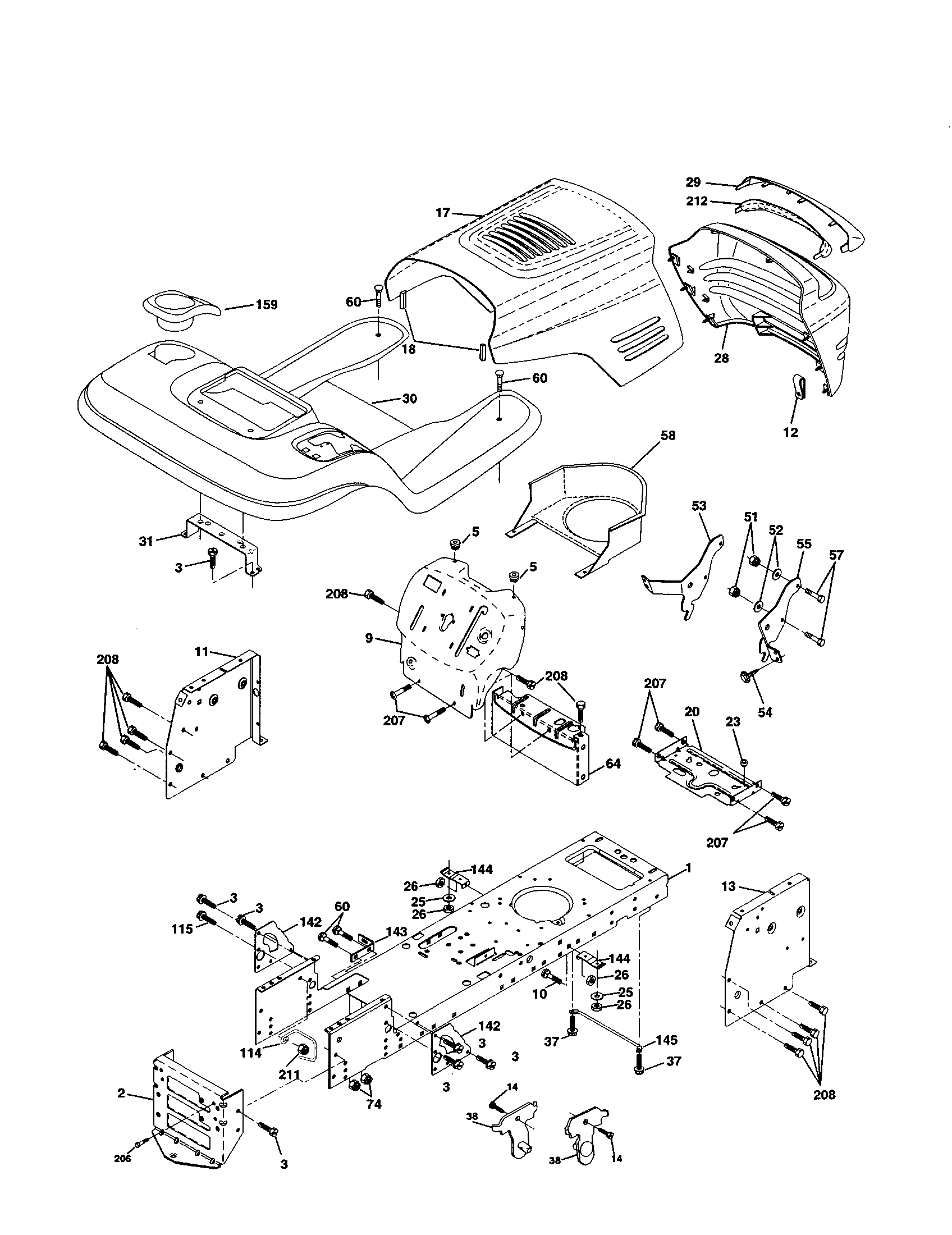 Craftsman 917250840 chassis and enclosures diagram