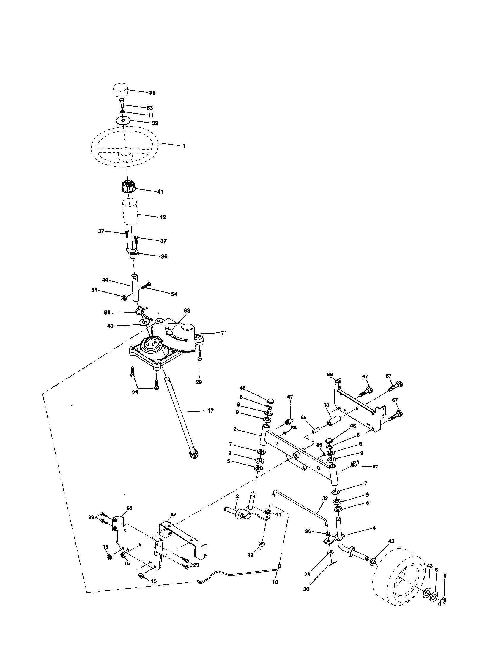 Craftsman 917250840 steering diagram