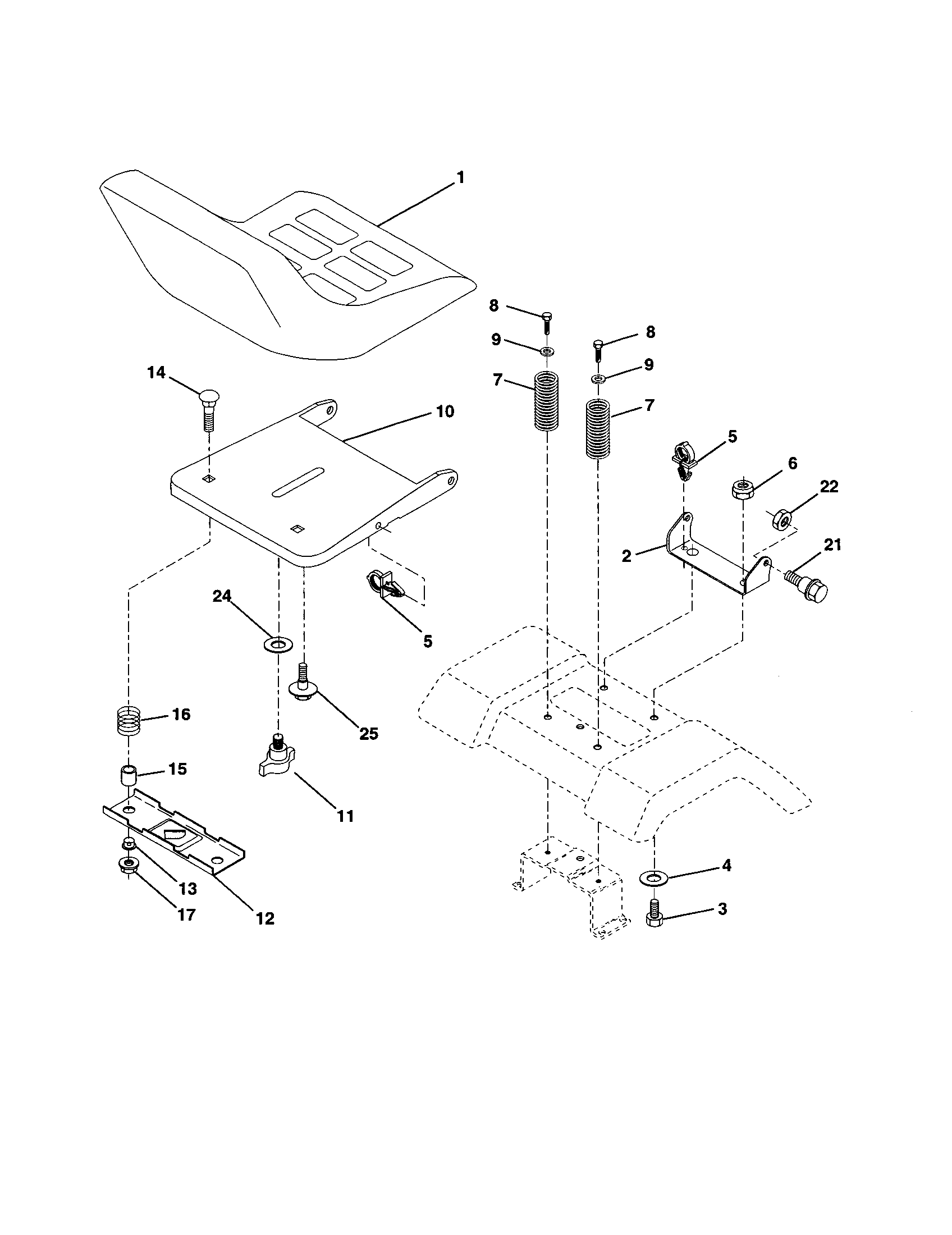 Craftsman 917250840 seat assembly diagram