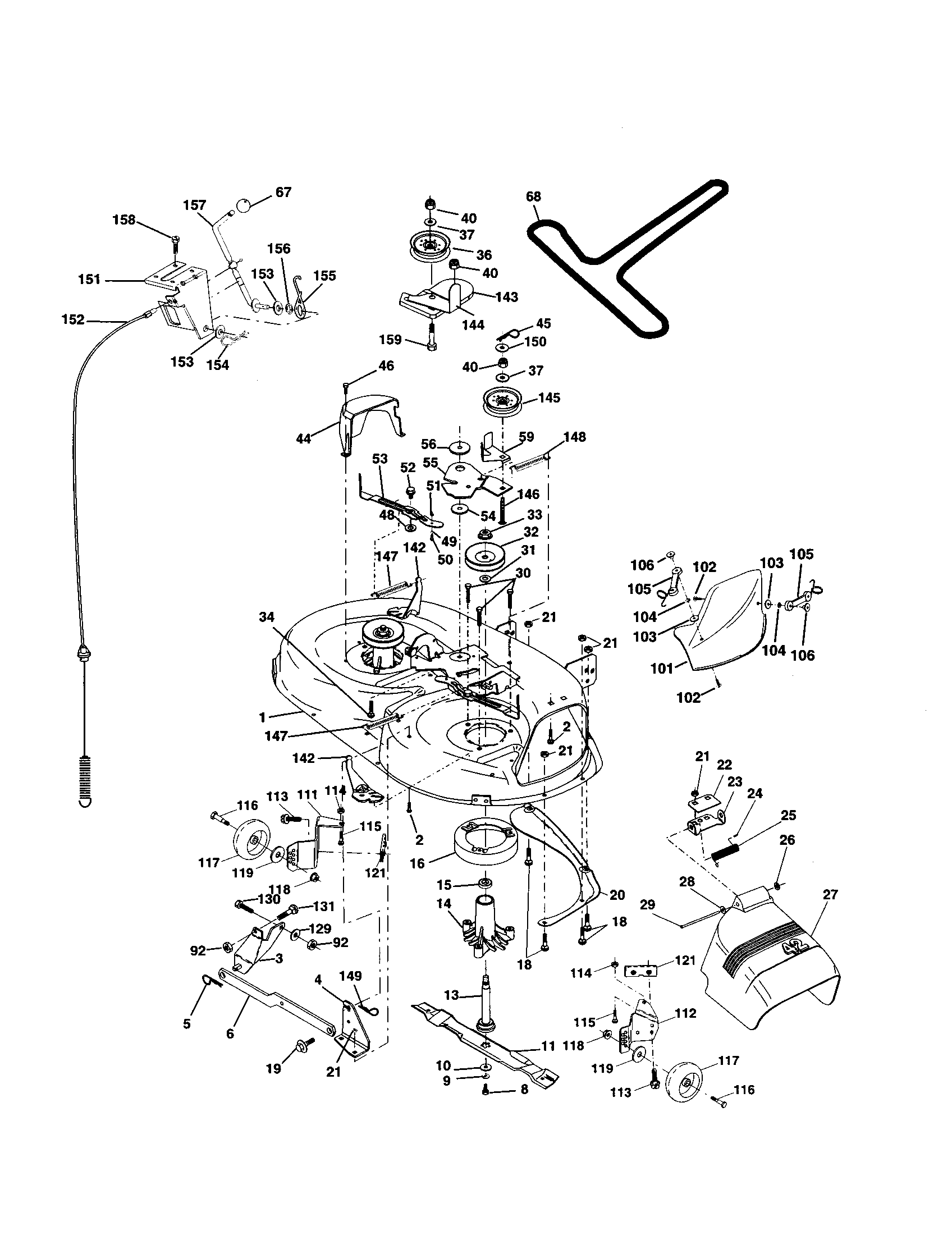 Craftsman 917250840 mower deck diagram