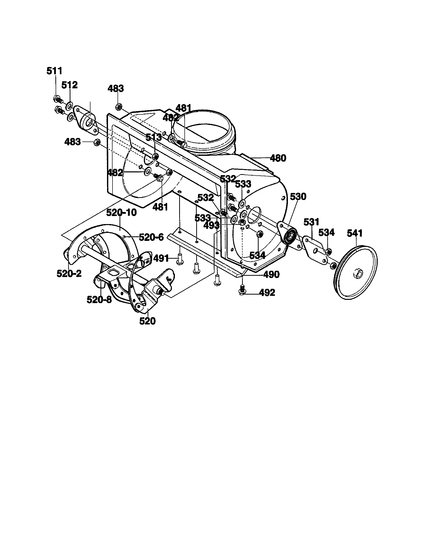 Murray 621500X89A auger housing diagram