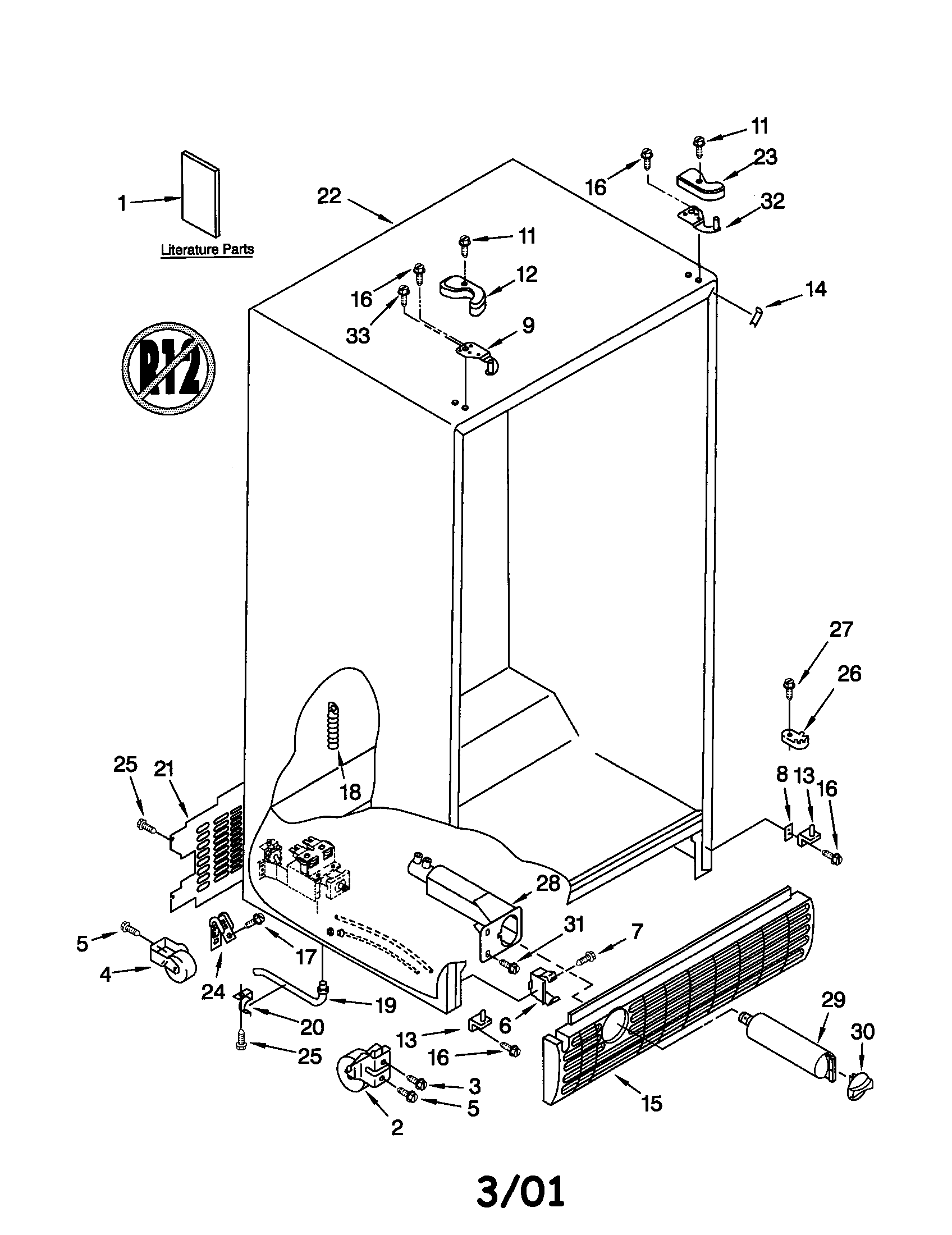 Kenmore 10651569101 cabinet diagram