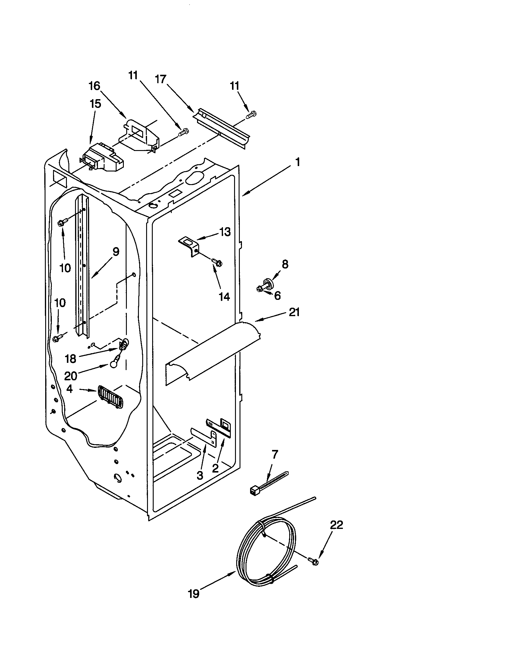 Kenmore 10651569101 refrigerator liner diagram