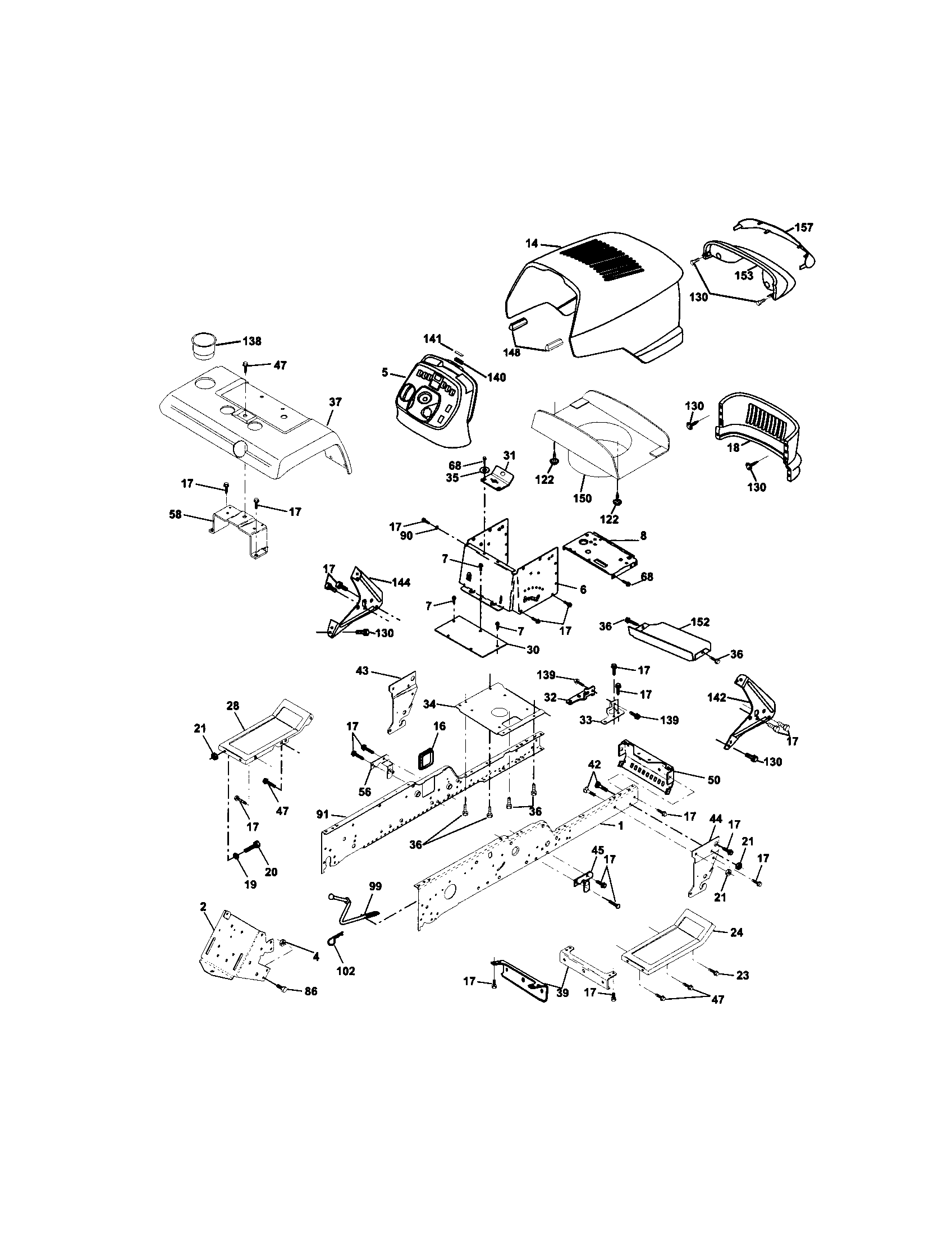 Craftsman 917275221 chassis and enclosures diagram