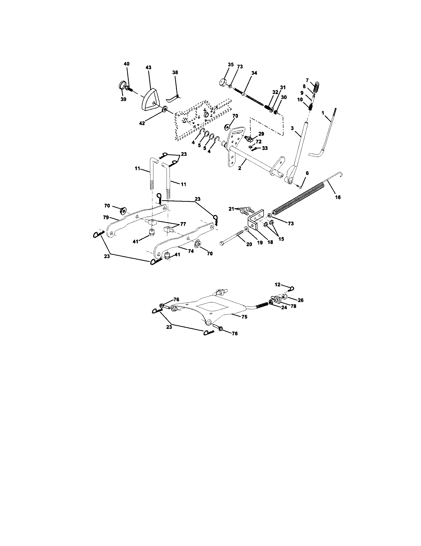 Craftsman 917275221 lift assembly diagram