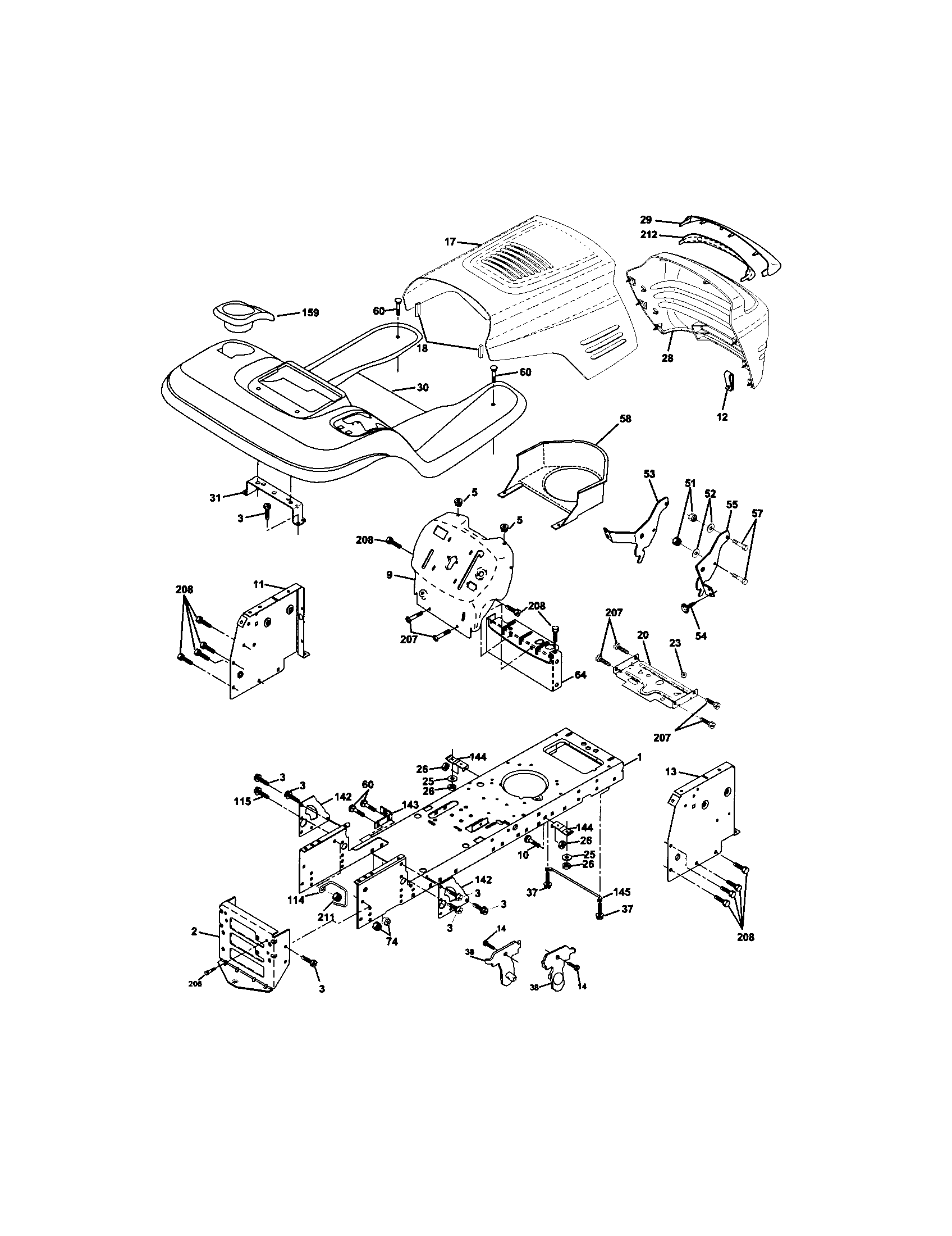 Craftsman 917271812 chassis and enclosures diagram