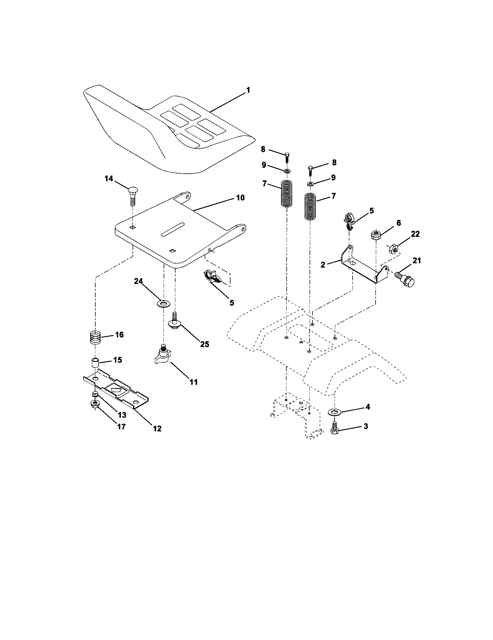 Craftsman 917271812 seat assembly diagram