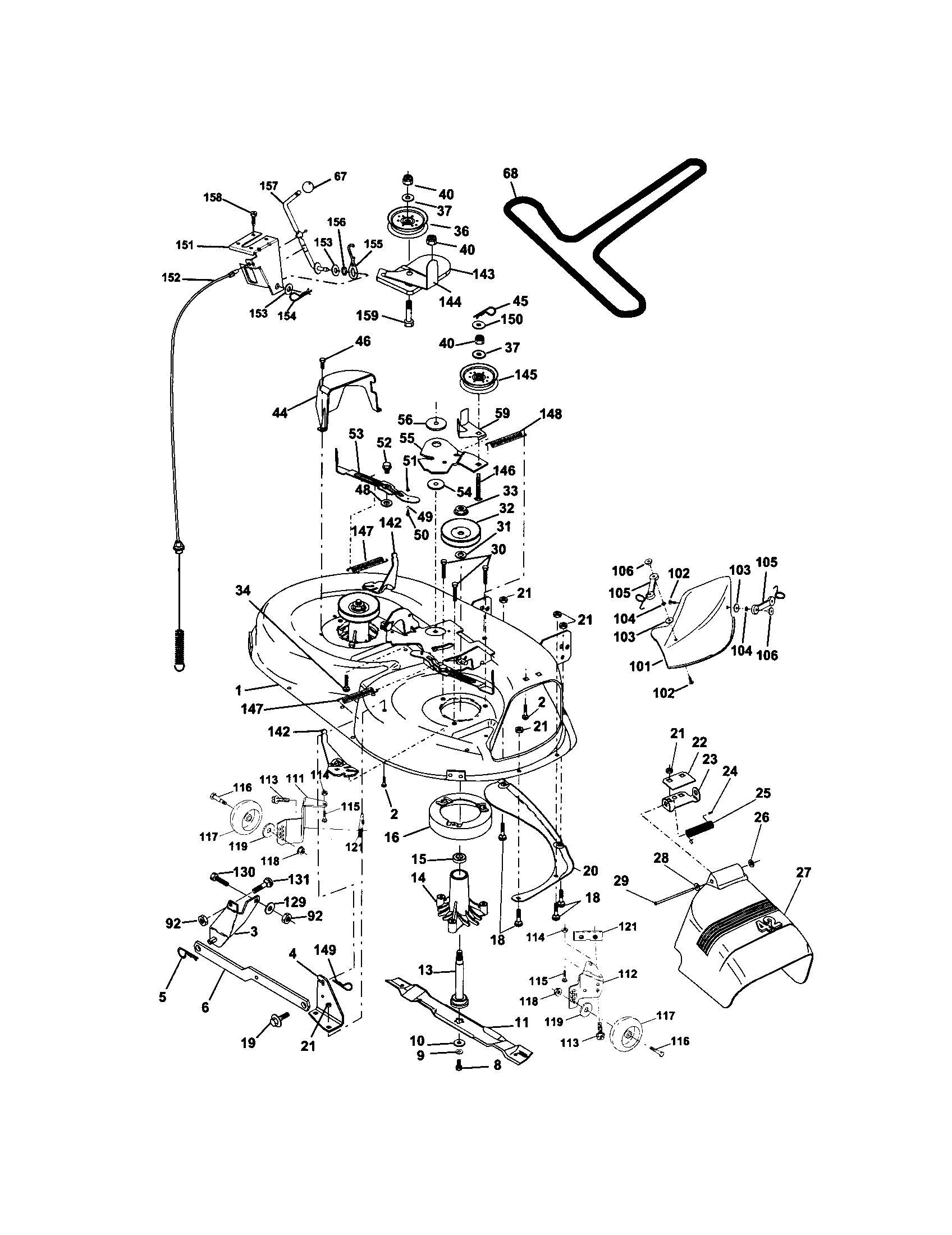 Craftsman 917271812 mower deck diagram