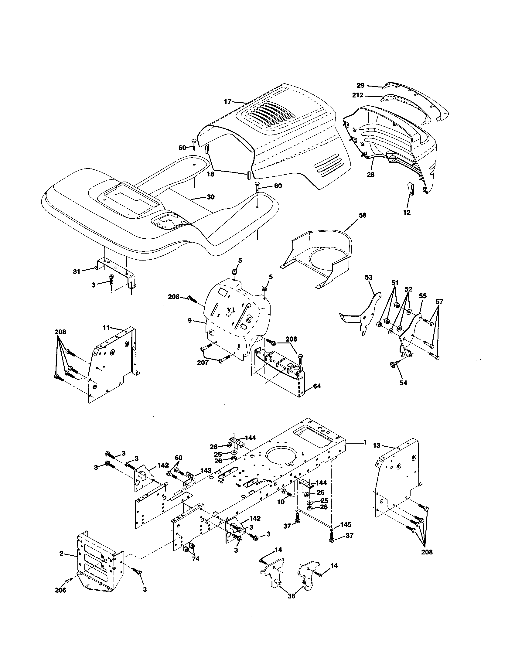 Craftsman 917253870 chassis and enclosures diagram